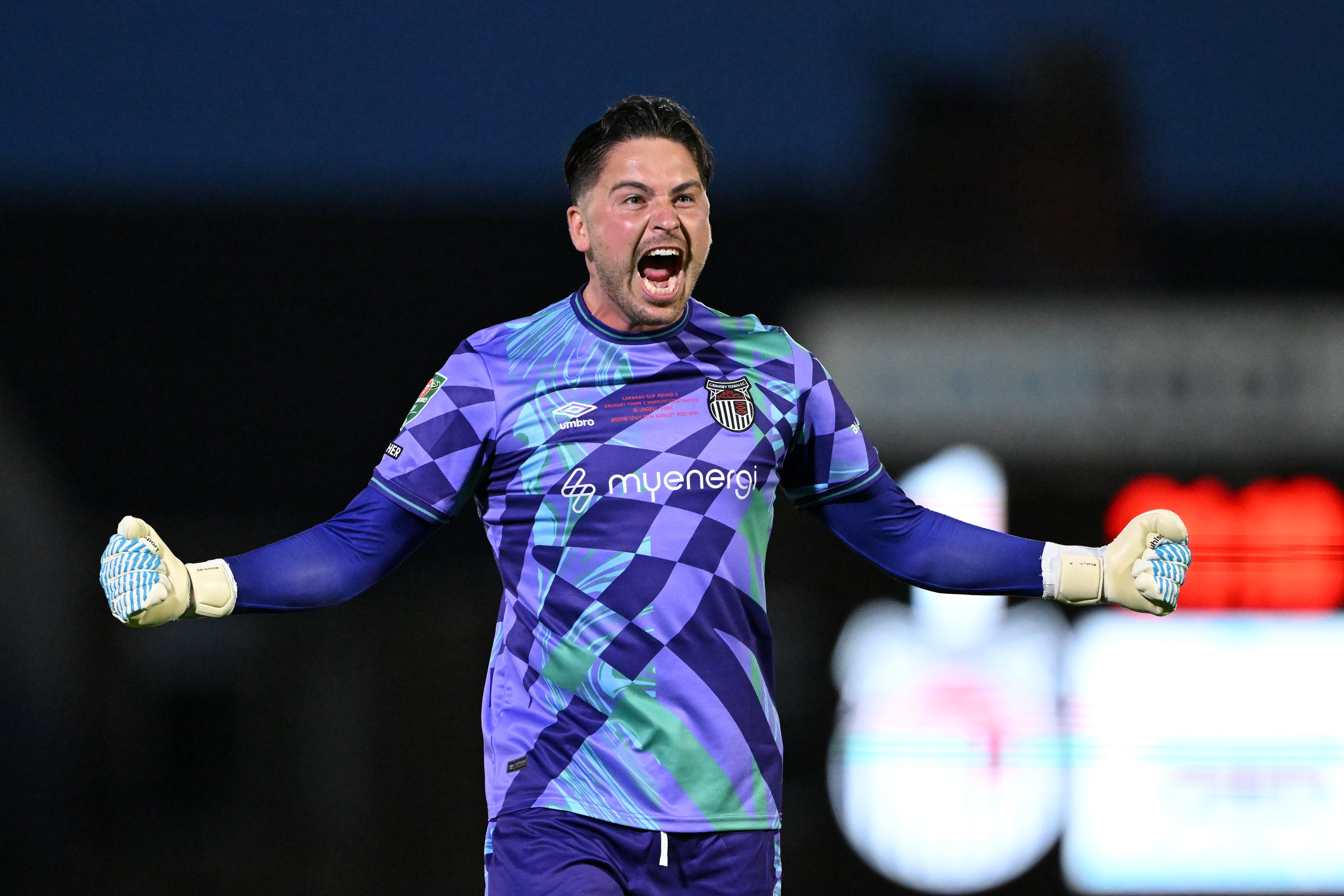 Grimsby Town’s Christy Pym jokes after Carabao Cup win: ‘I’m a Man Utd fan so I’m fuming a little bit’