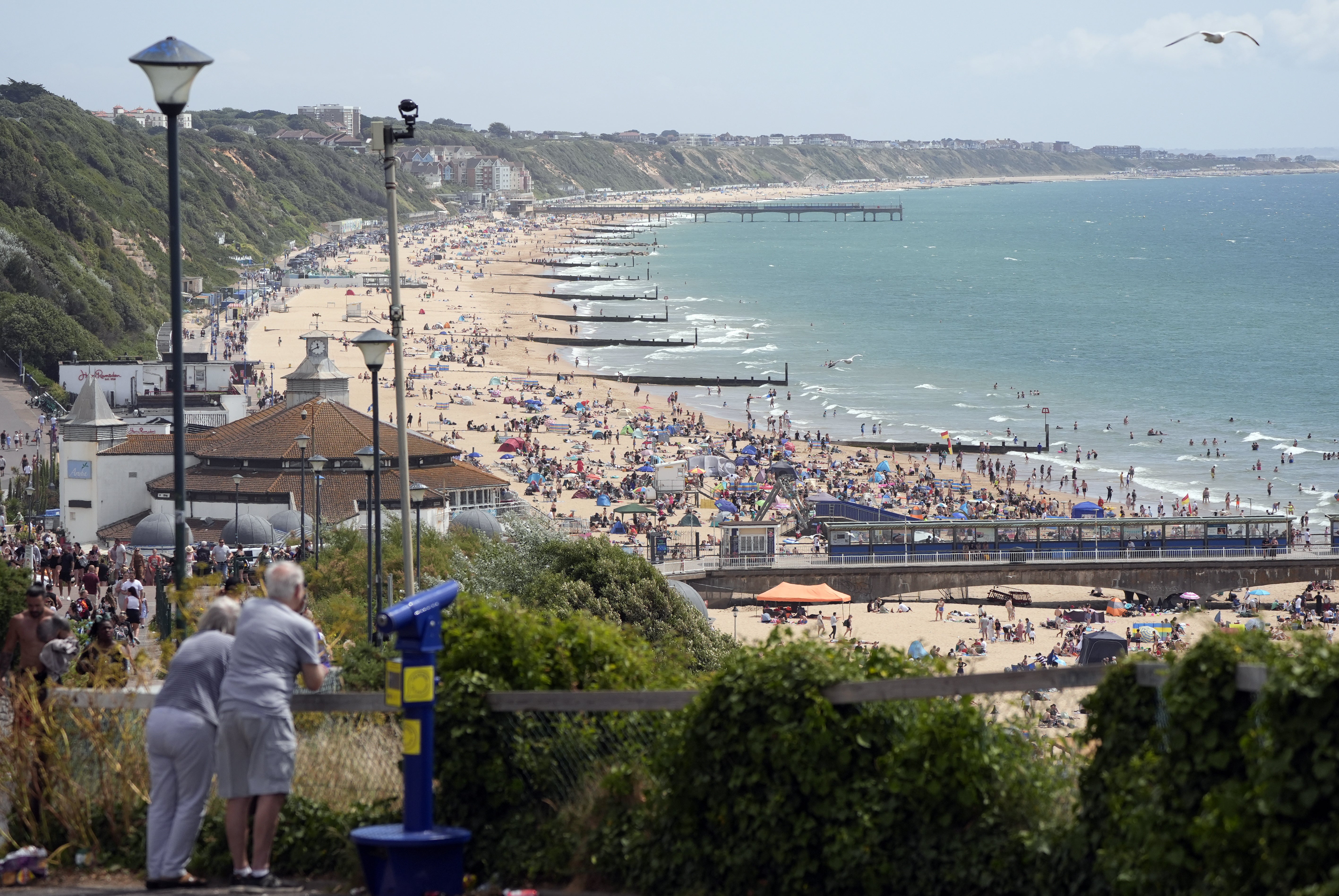 More people travelled to coastal areas including Bournemouth, pictured, partly due to the summer heatwave