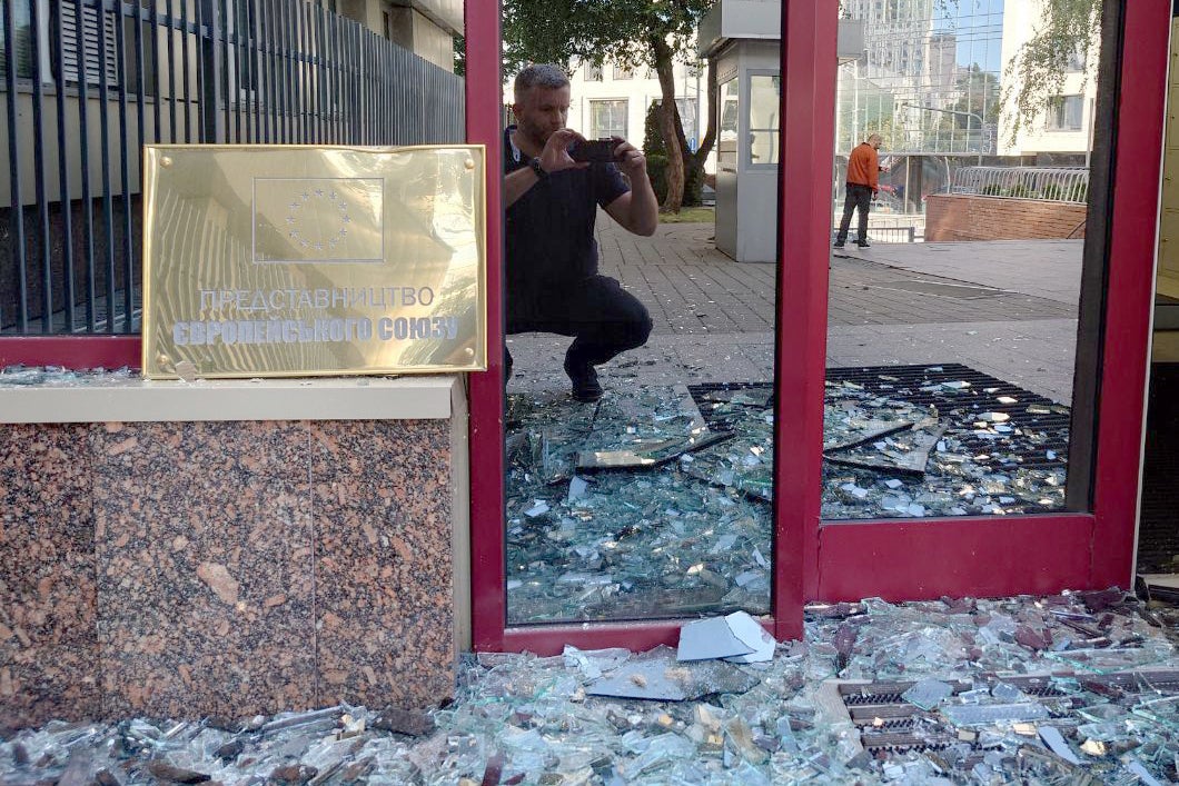 Damages to the EU offices in Kyiv