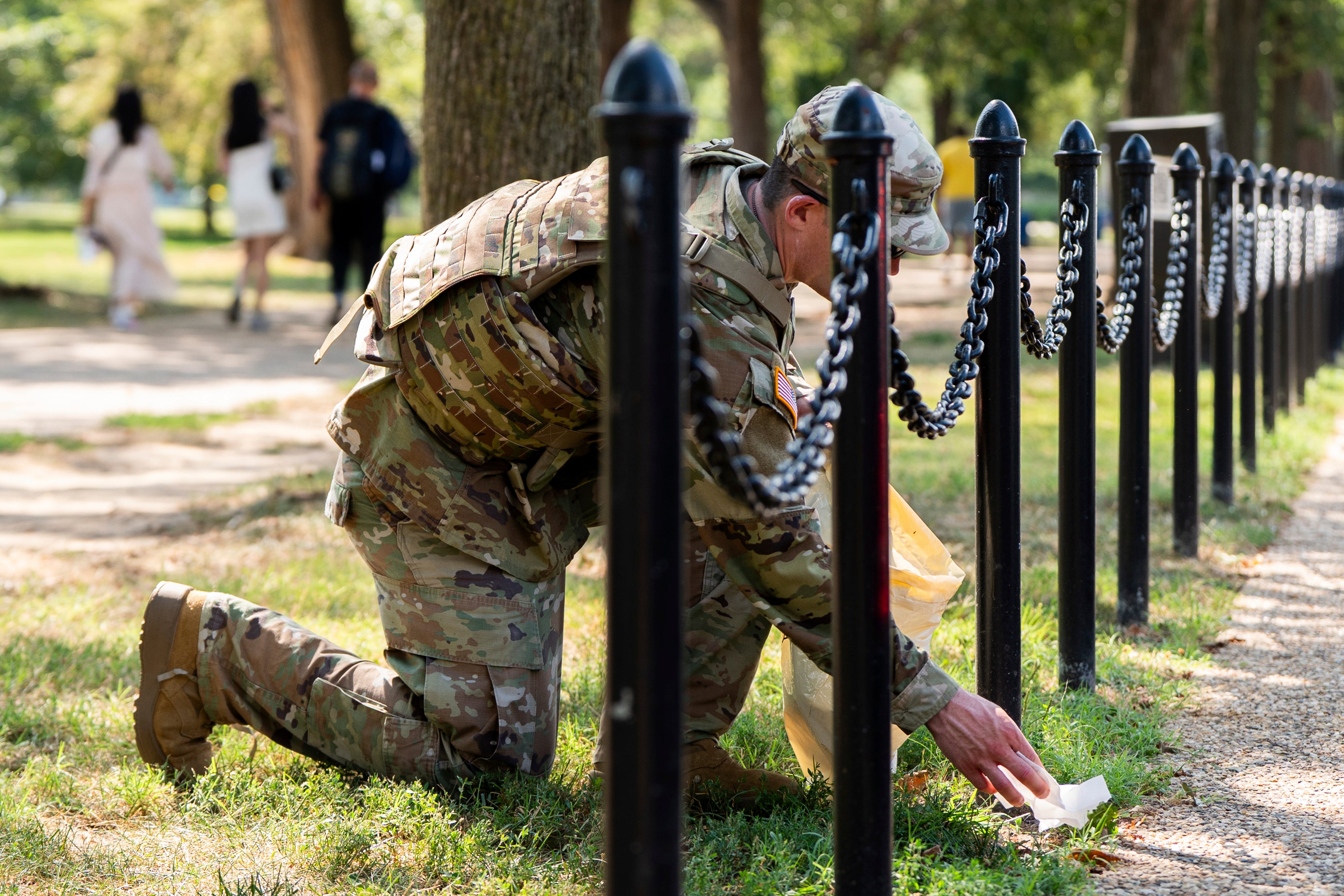 The president has suggested Chicago was his next target for his crime crackdown, weeks after he first deployed National Guard troops to Washington, D.C., who were spotted this week picking up trash in a park in the nation's capital