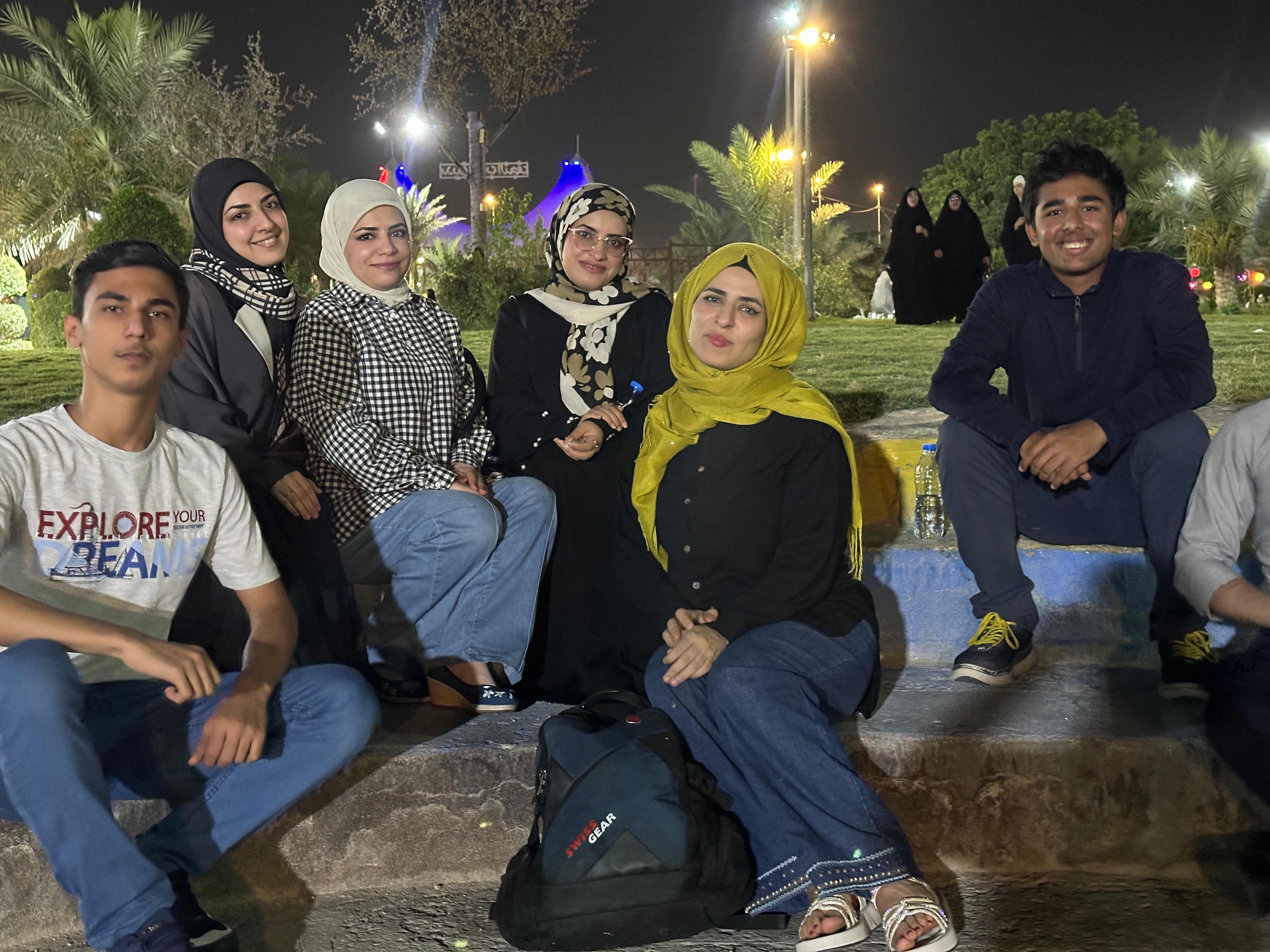 Arjun taught English to a Language Exchange Group, pictured, in Najaf, Iraq.