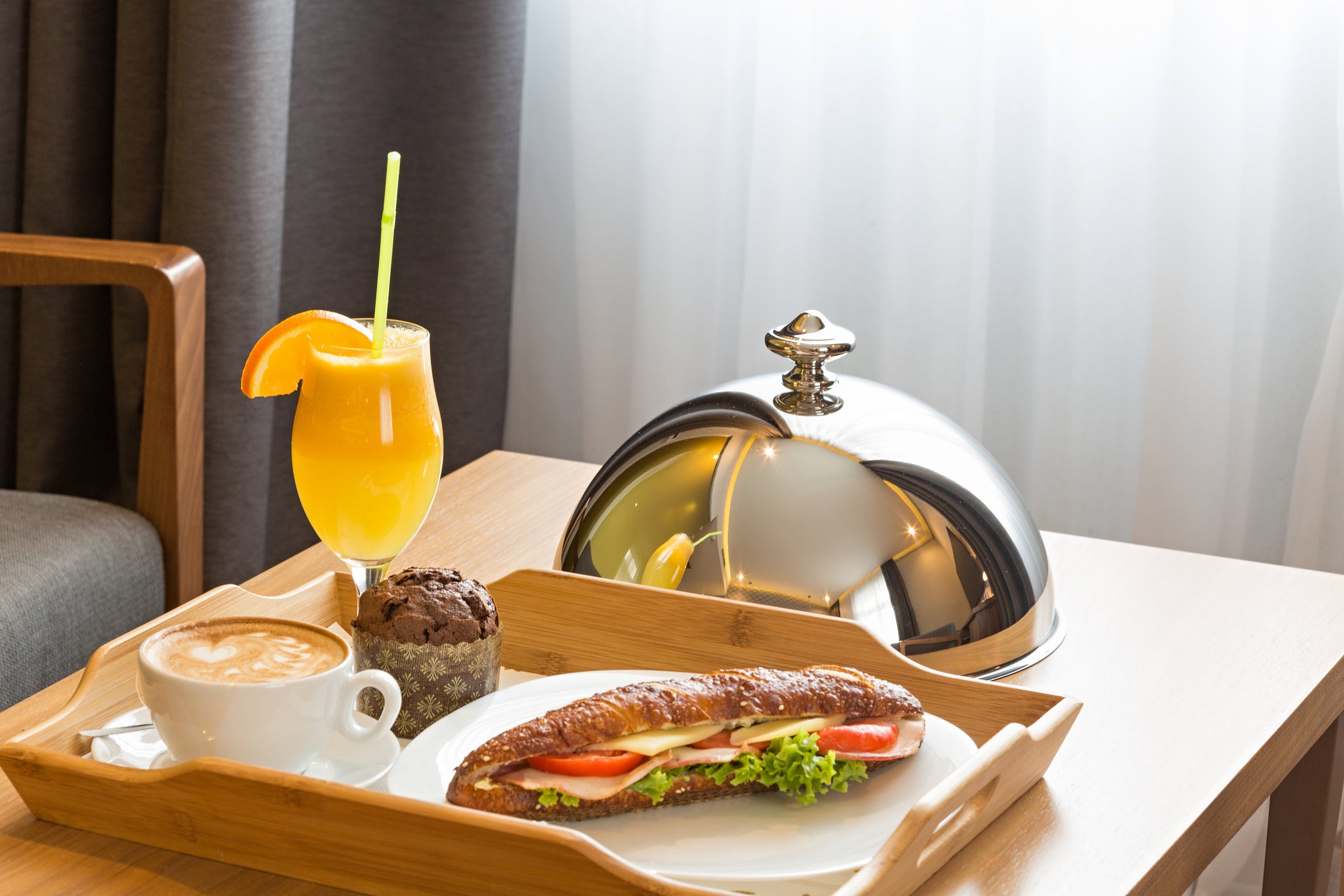 Room service can be easier than guiding a toddler around a buffet