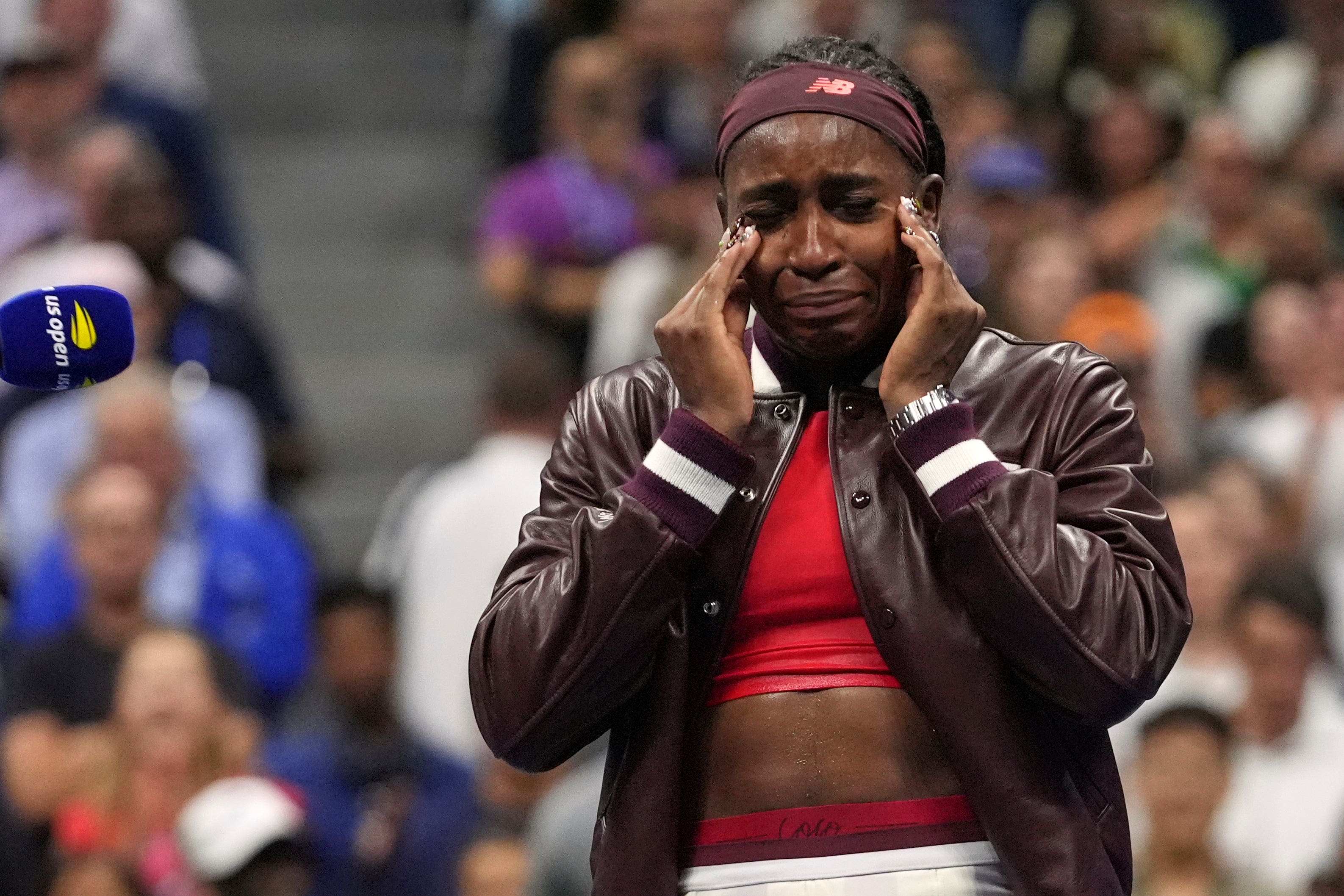 Gauff also broke down in tears during her post-match interview