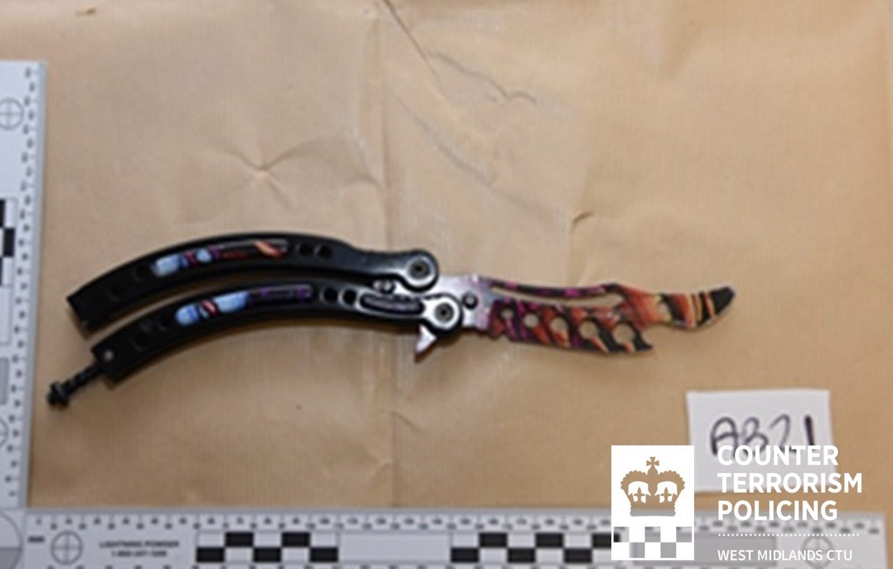 A butterfly was also among the weapons siezed