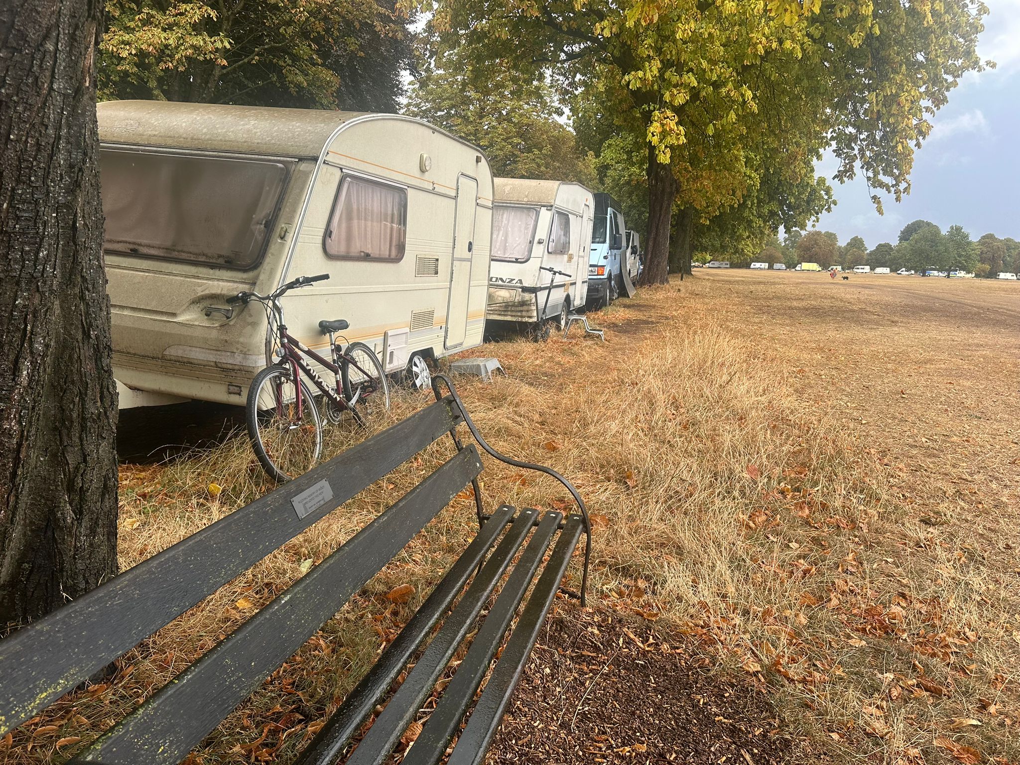 Many caravans don't have number plates, which means the city council cannot take enforcement action to remove them easily