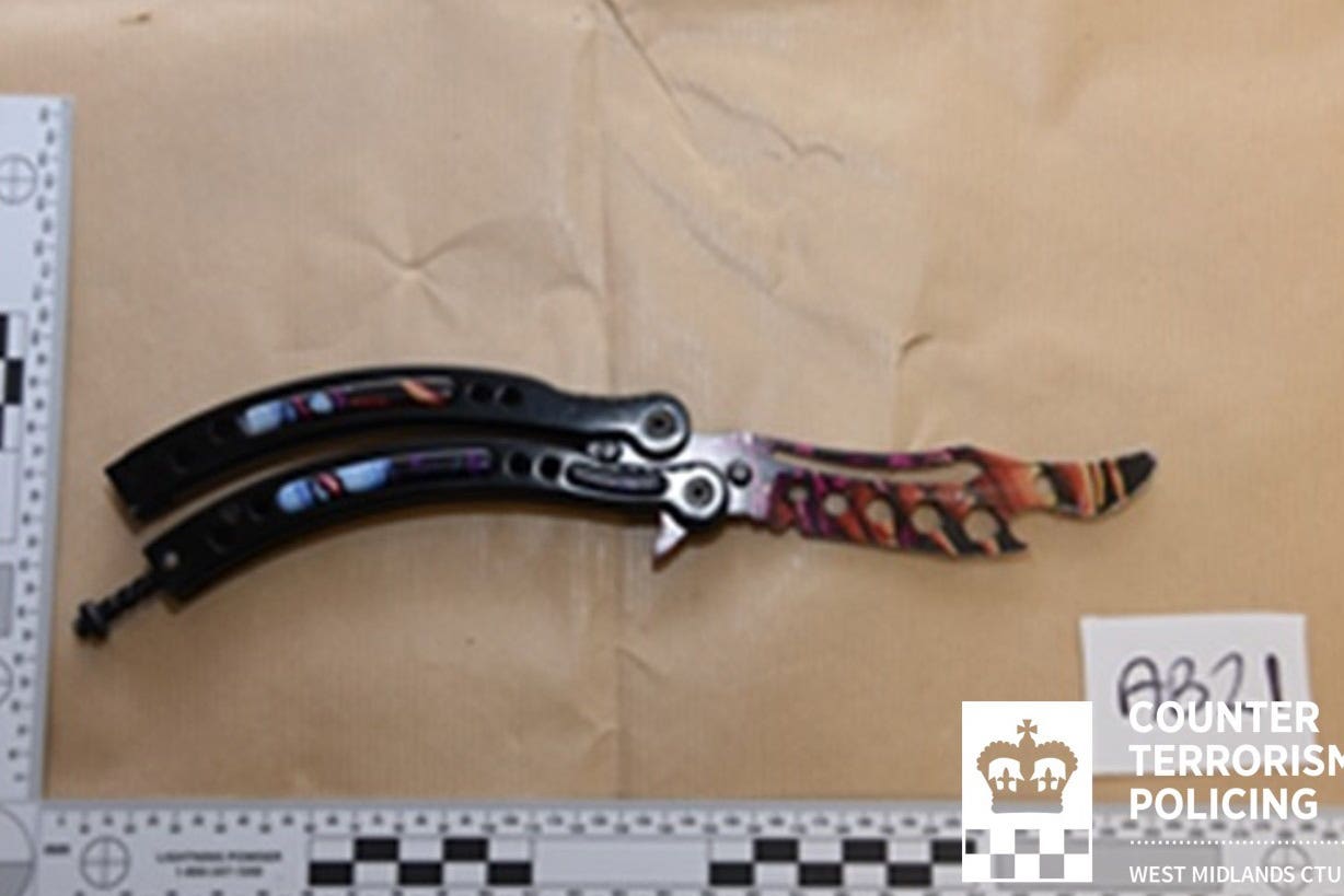 A butterfly knife (West Midlands Police/PA)