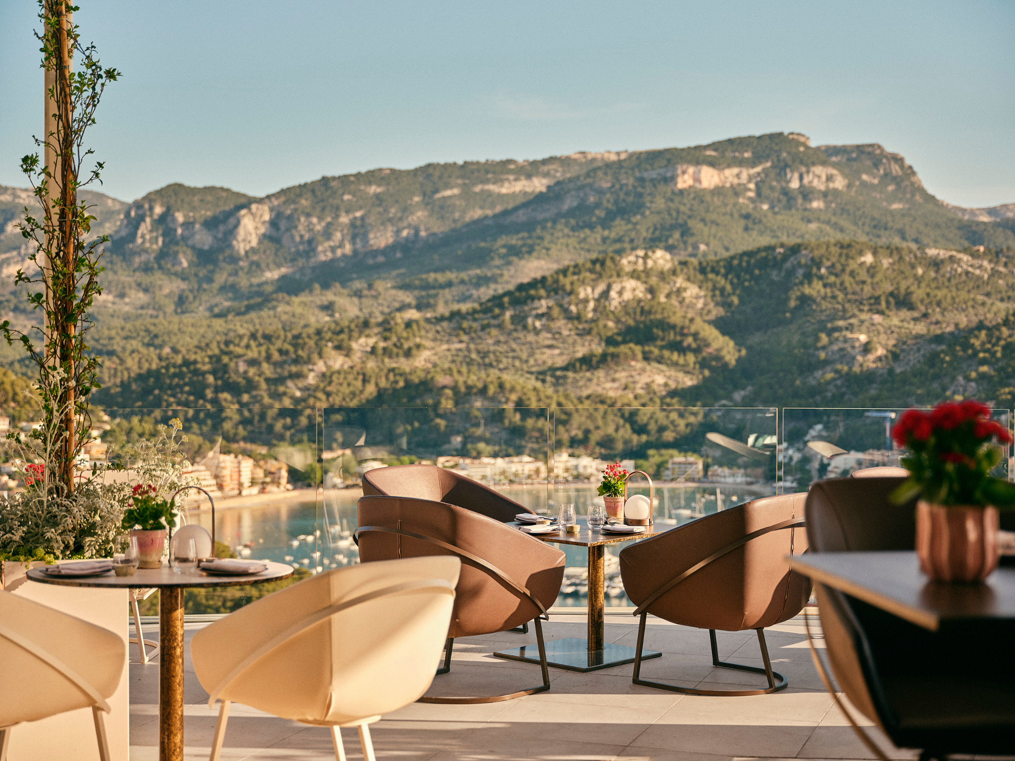 The hotel’s design thoughtfully intersects with the island's natural terrain and natural materials