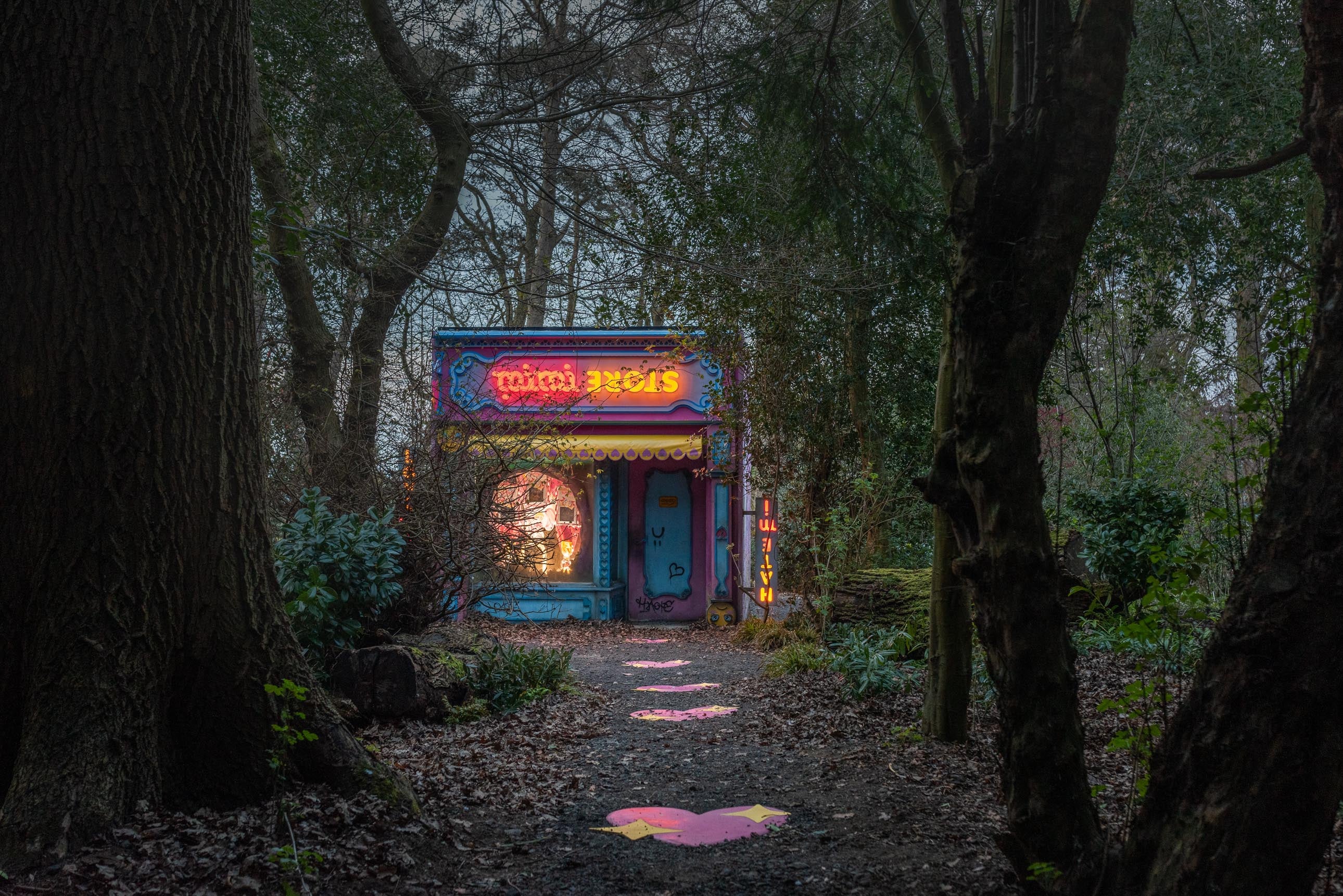 upside mimi ᴉɯᴉɯ uʍop by RachelMaclean, found in the woodland of Jupiter Artland