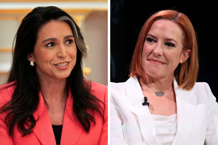 Tulsi Gabbard (left) criticized Jen Psaki, accusing her of a ‘hatred of God’ after the Minneapolis school shooting