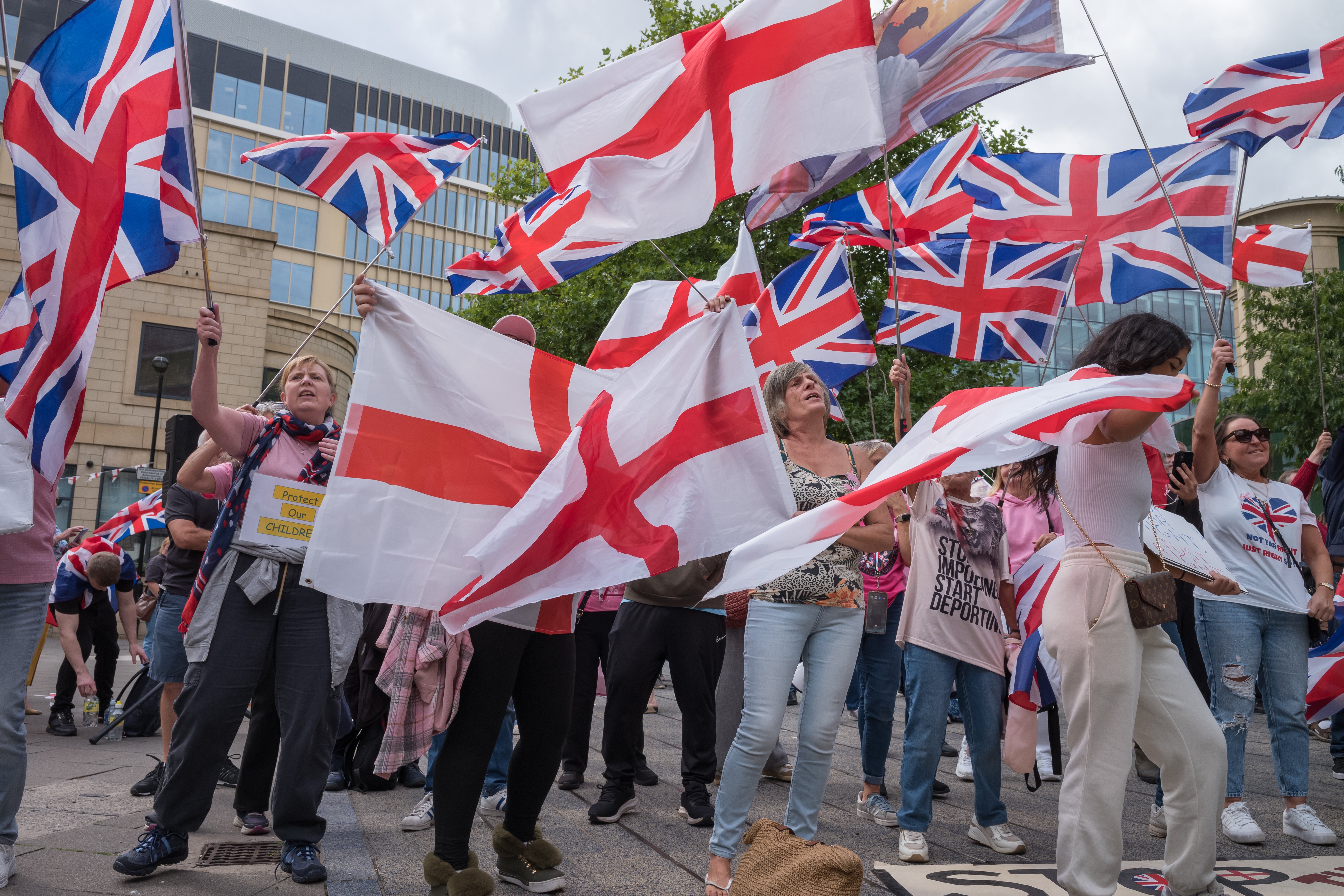 Protesters have clashed across the UK this weekend
