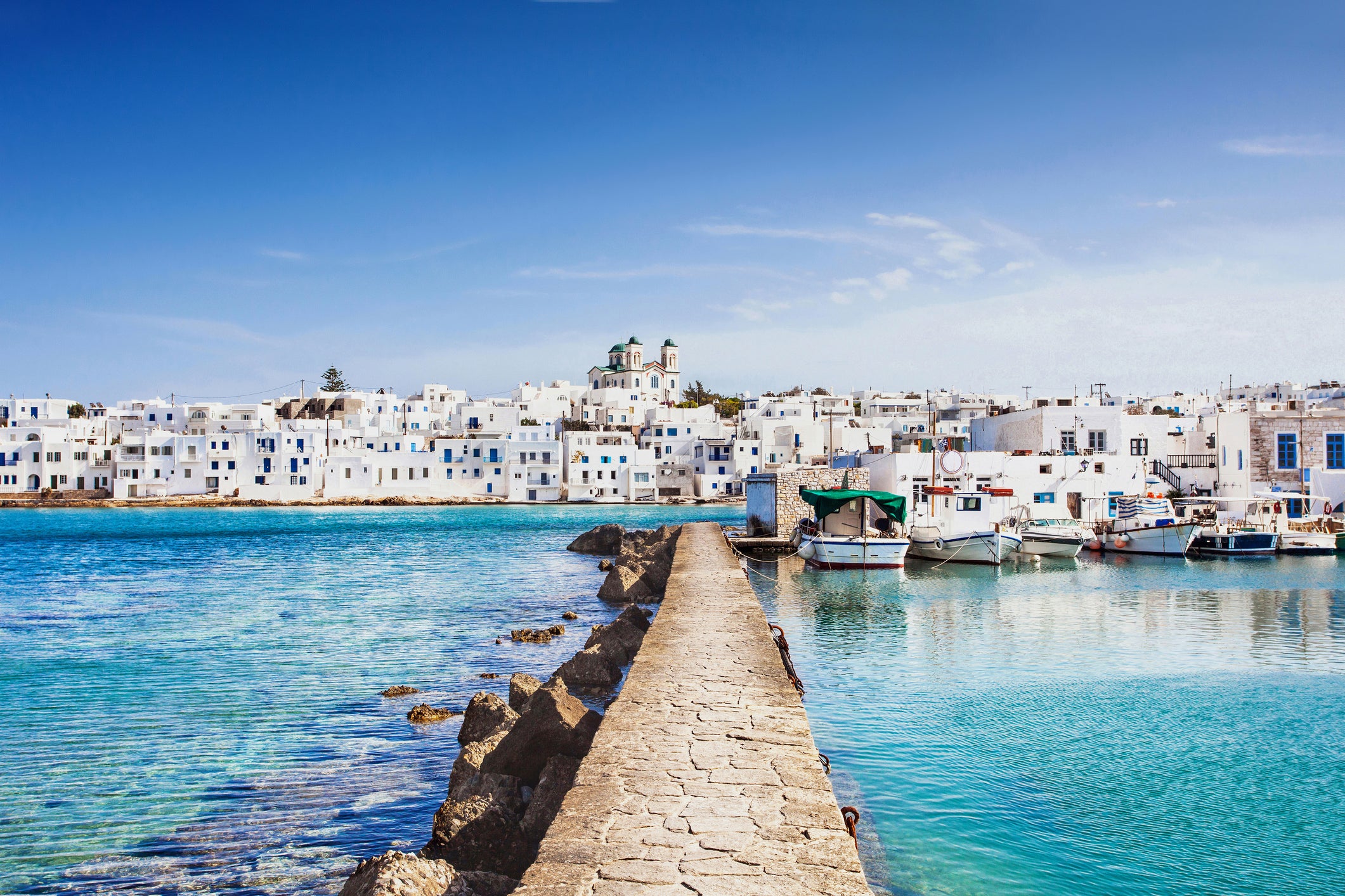 Postcard-perfect Naoussa on the north coast of Paros is a trip highlight for Ted and his family