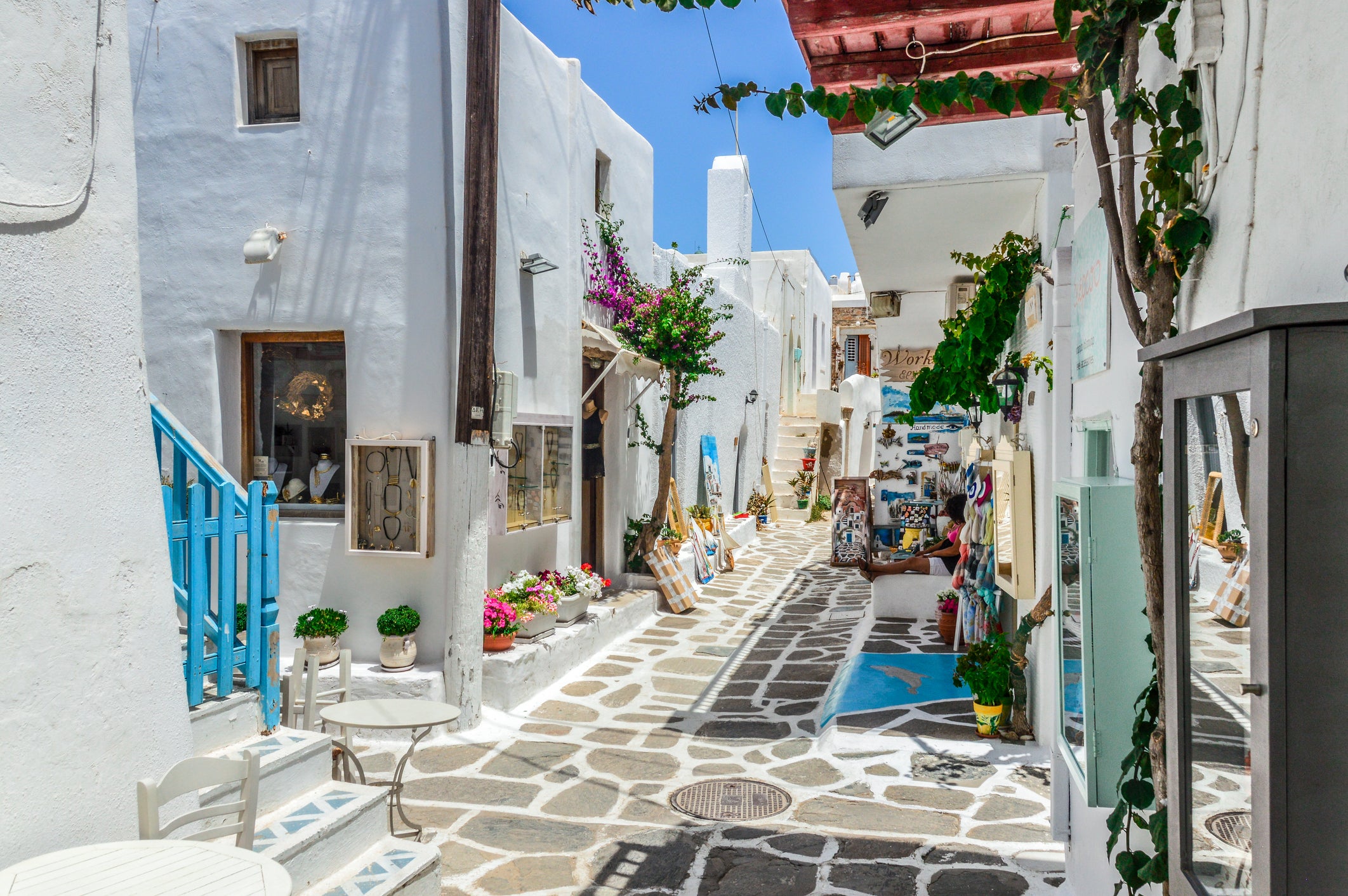 In Noussa, Ted's family ‘roams from one glossy shop to another in a maze of ancient alleyways’
