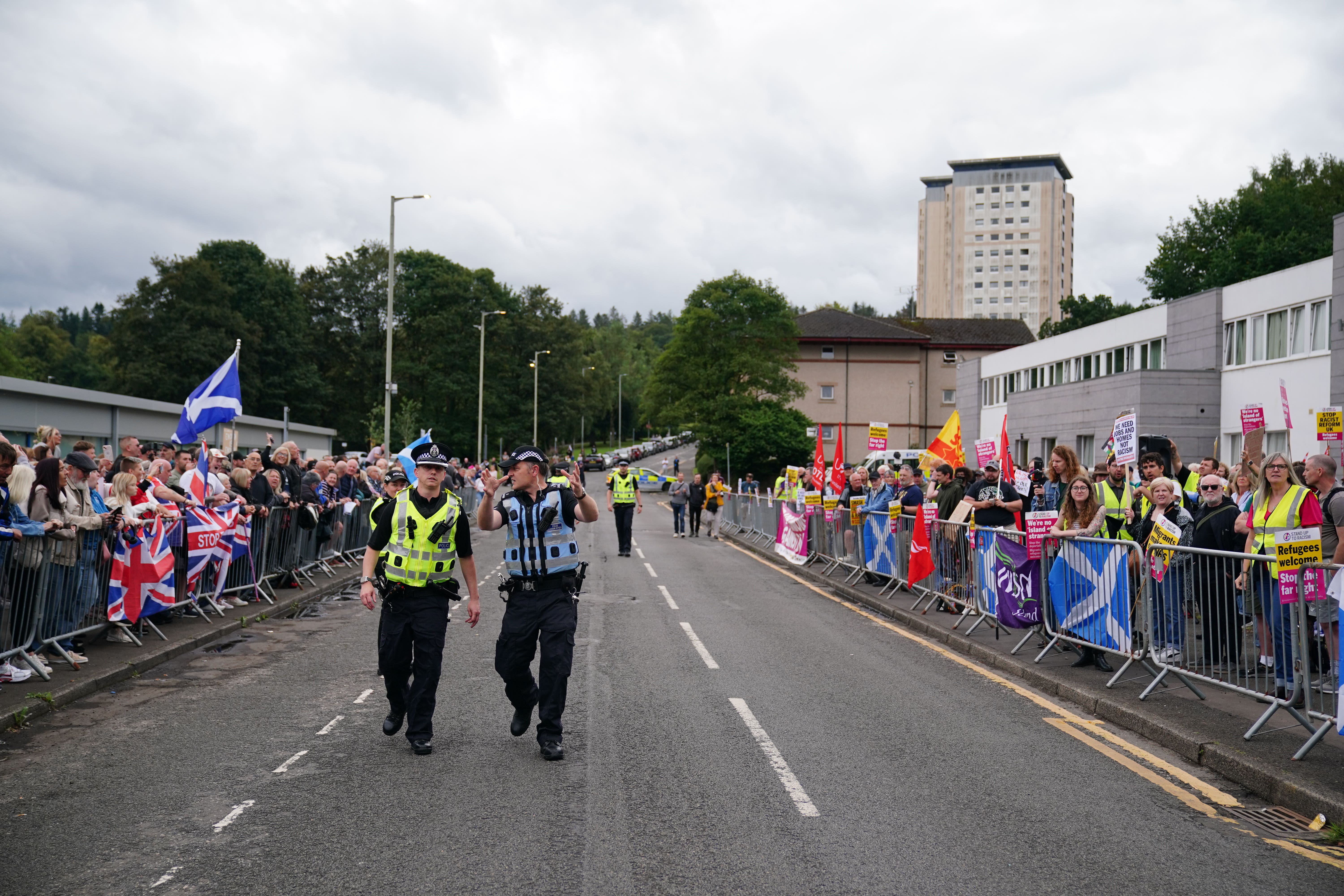 The protest was met with a counter-demonstration (Jane Barlow/PA)