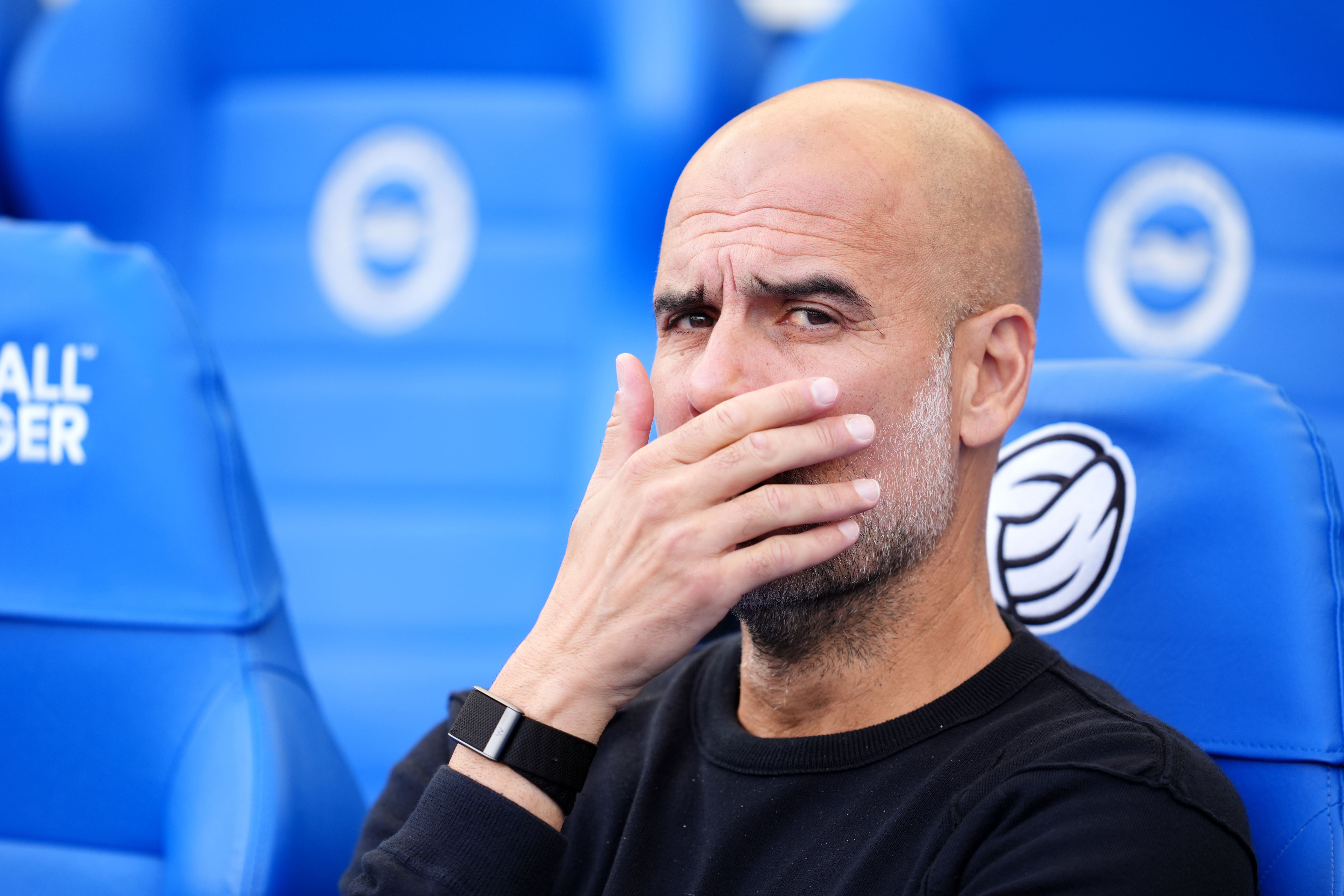 Pep Guardiola’s side threw the lead away at Brighton (Adam Davy/PA)