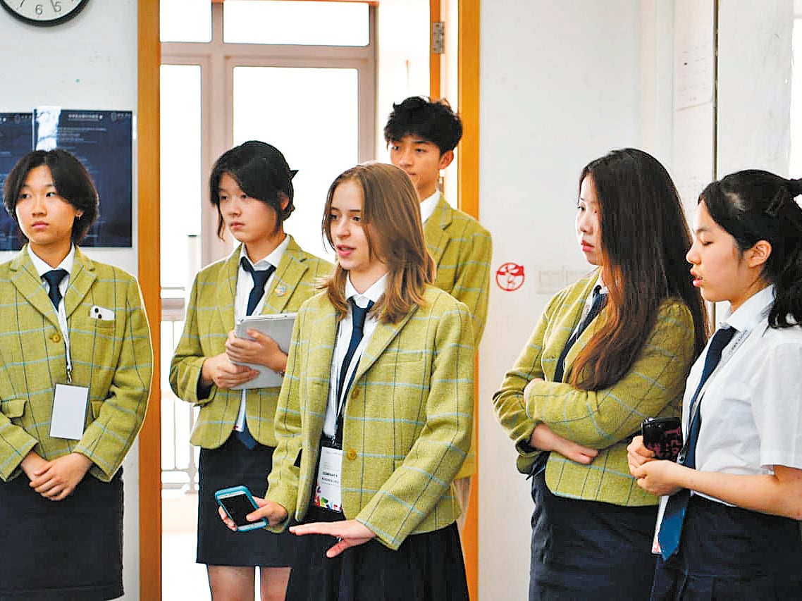 A British student participates in an A-level programme of the charity Engage with China in Changzhou, Jiangsu province during the 2023-24 academic year