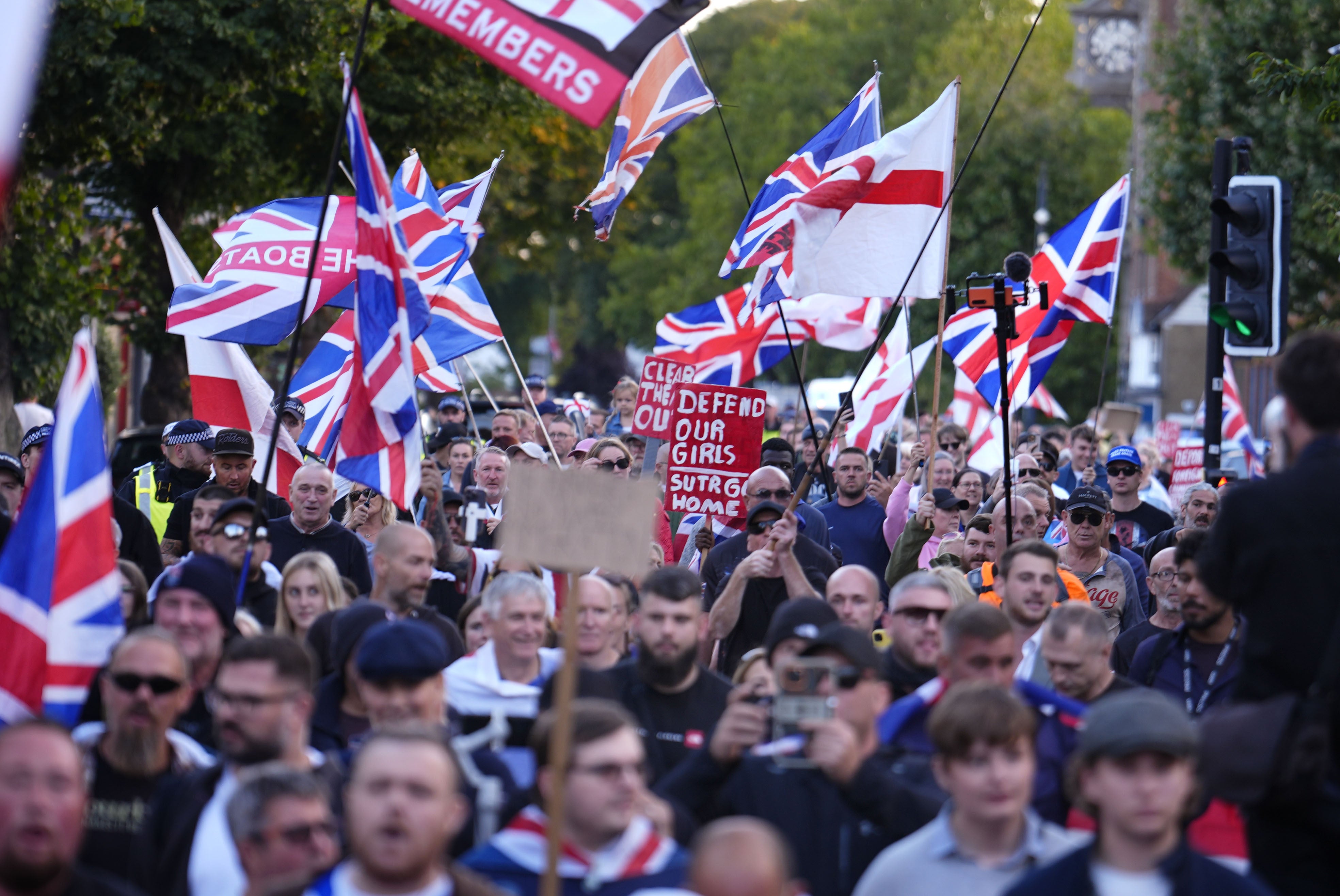 Protests continued across the country over the weekend, including in Epping