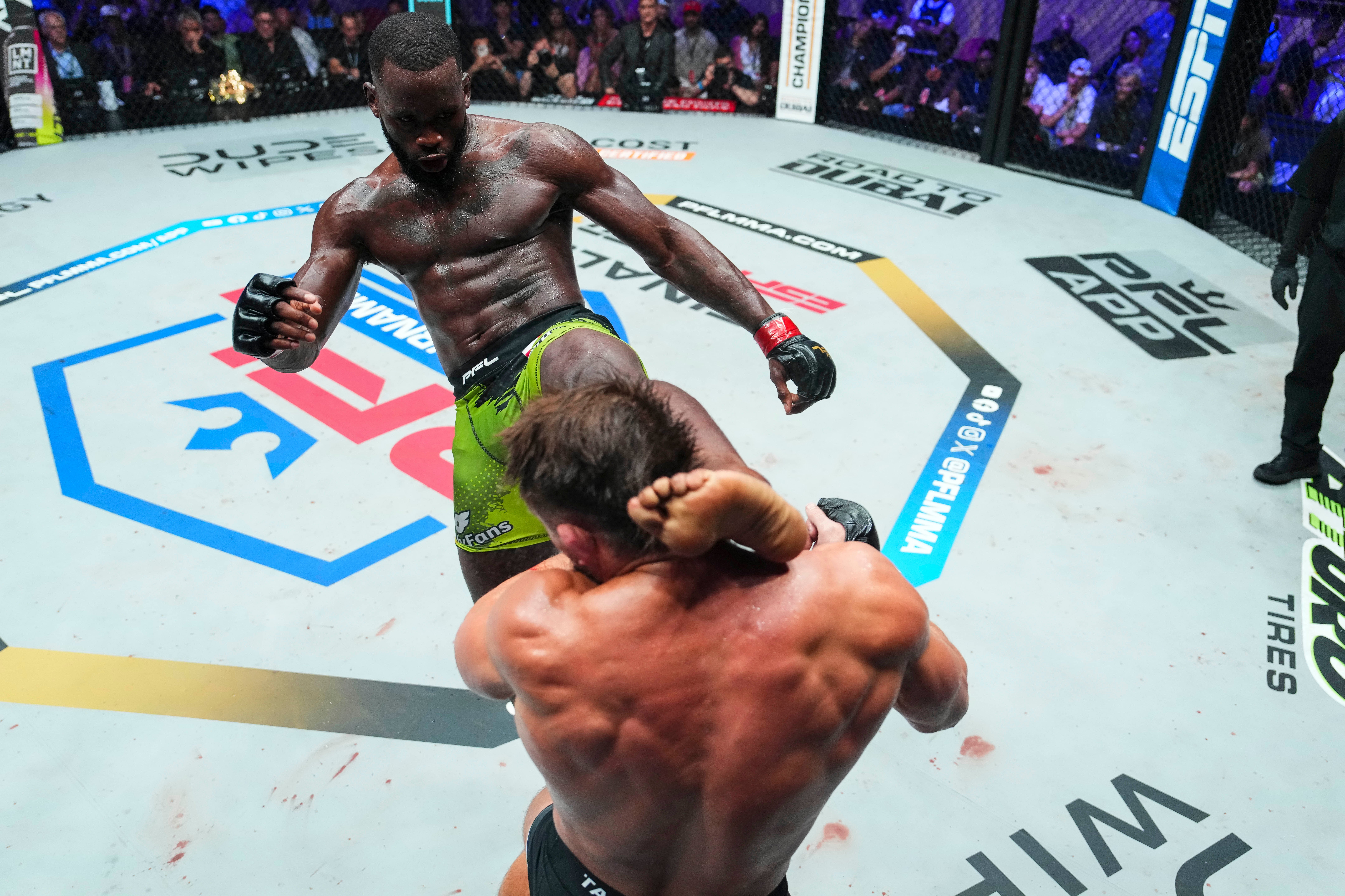 Fabian Edwards landed a left high kick flush to win the PFL middleweight championship