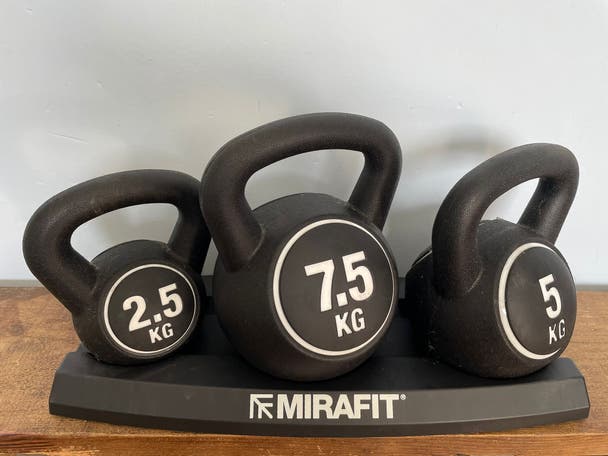 Mirafit kettlebell set 2.5kg/5kg/7.5kg with stand