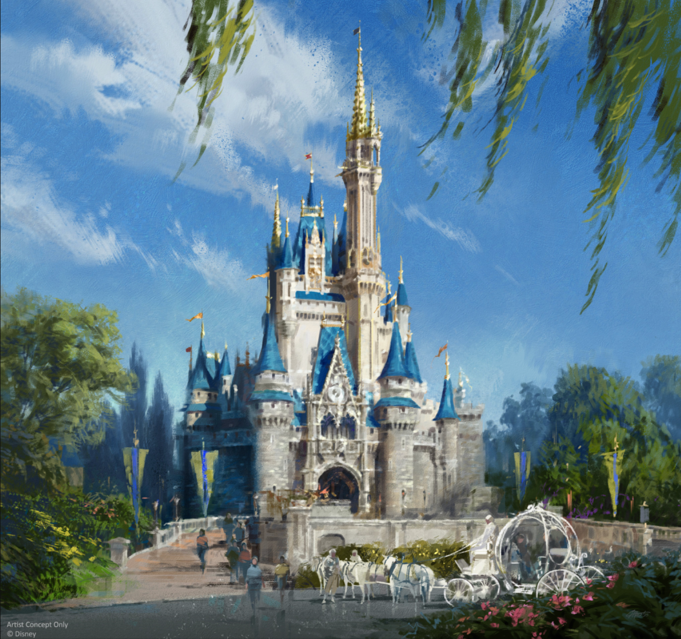 Disney World’s iconic Cinderella Castle, the heart of the theme park, will undergo a royal makeover, returning to its fairy tale roots, the company said. A look at Cinderella Castle's new color palette, which with grays, creams and blues, inspired by the original design