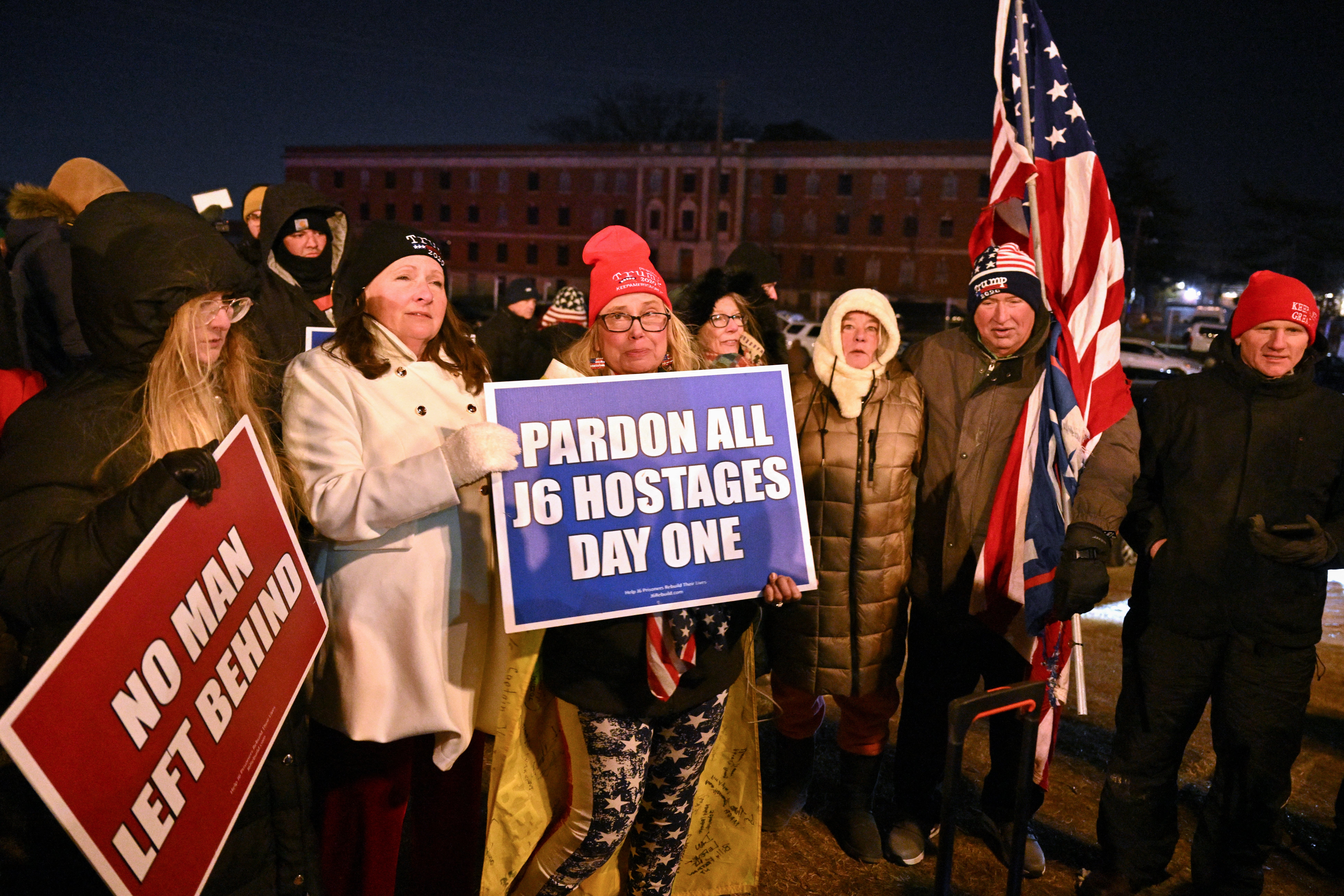 Family and friends of imprisoned rioters waited outside the DC Central Detention Facility in Washington, DC, on Trump's inauguration day for their release