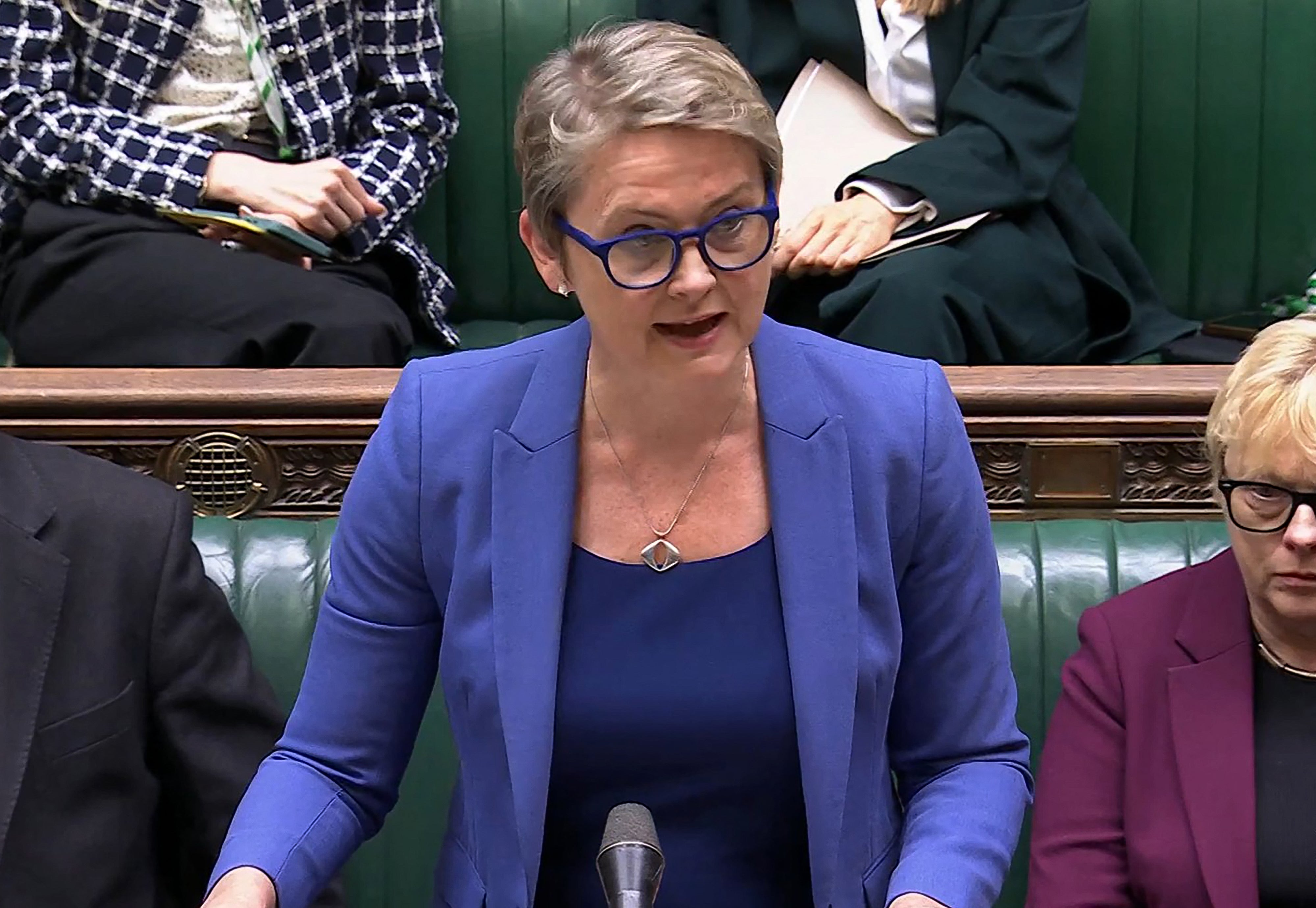 The home secretary Yvette Cooper outlining reforms to the border security and asylum system