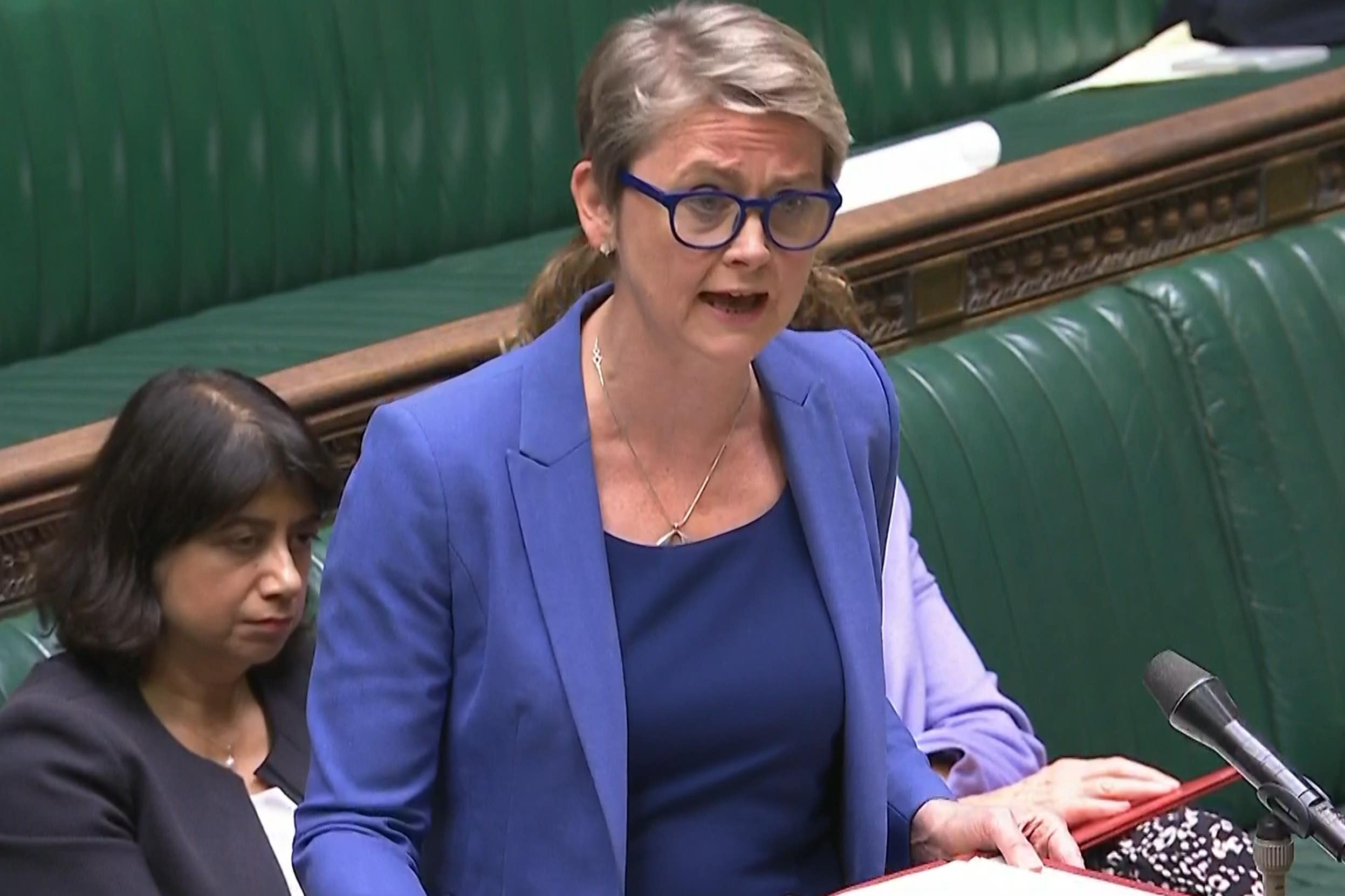 Home Secretary Yvette Cooper making a statement on borders and asylum to MPs in the House of Commons (PA)