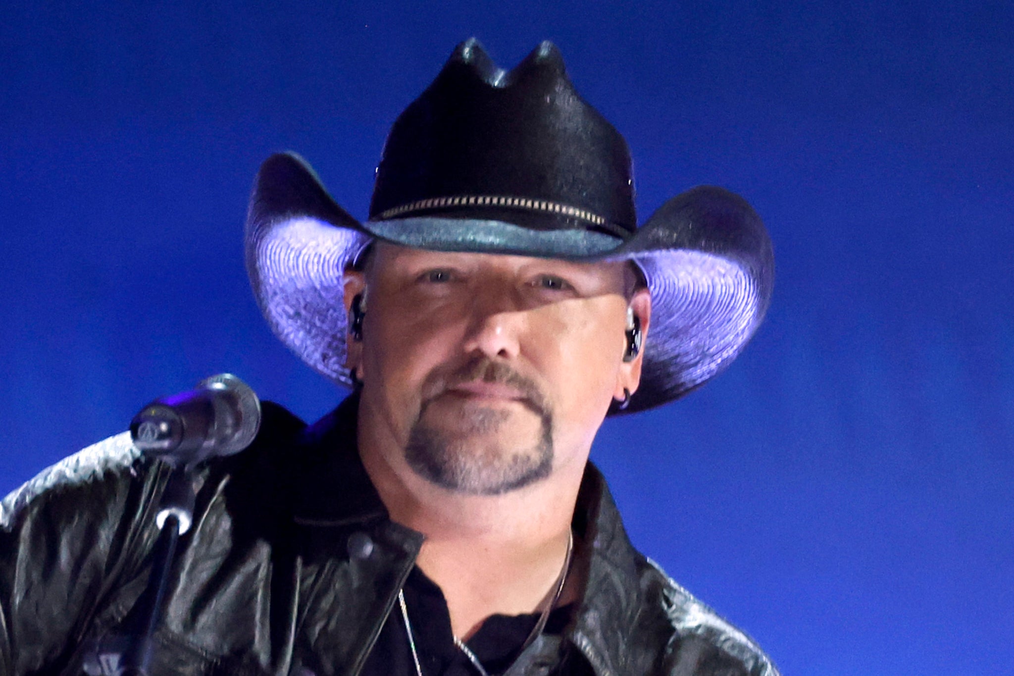 Jason Aldean performing at the Academy of Country Music Awards in Frisco, Texas, in May 2024. He has now revealed the mental toll a 2017 mass shooting took on him.