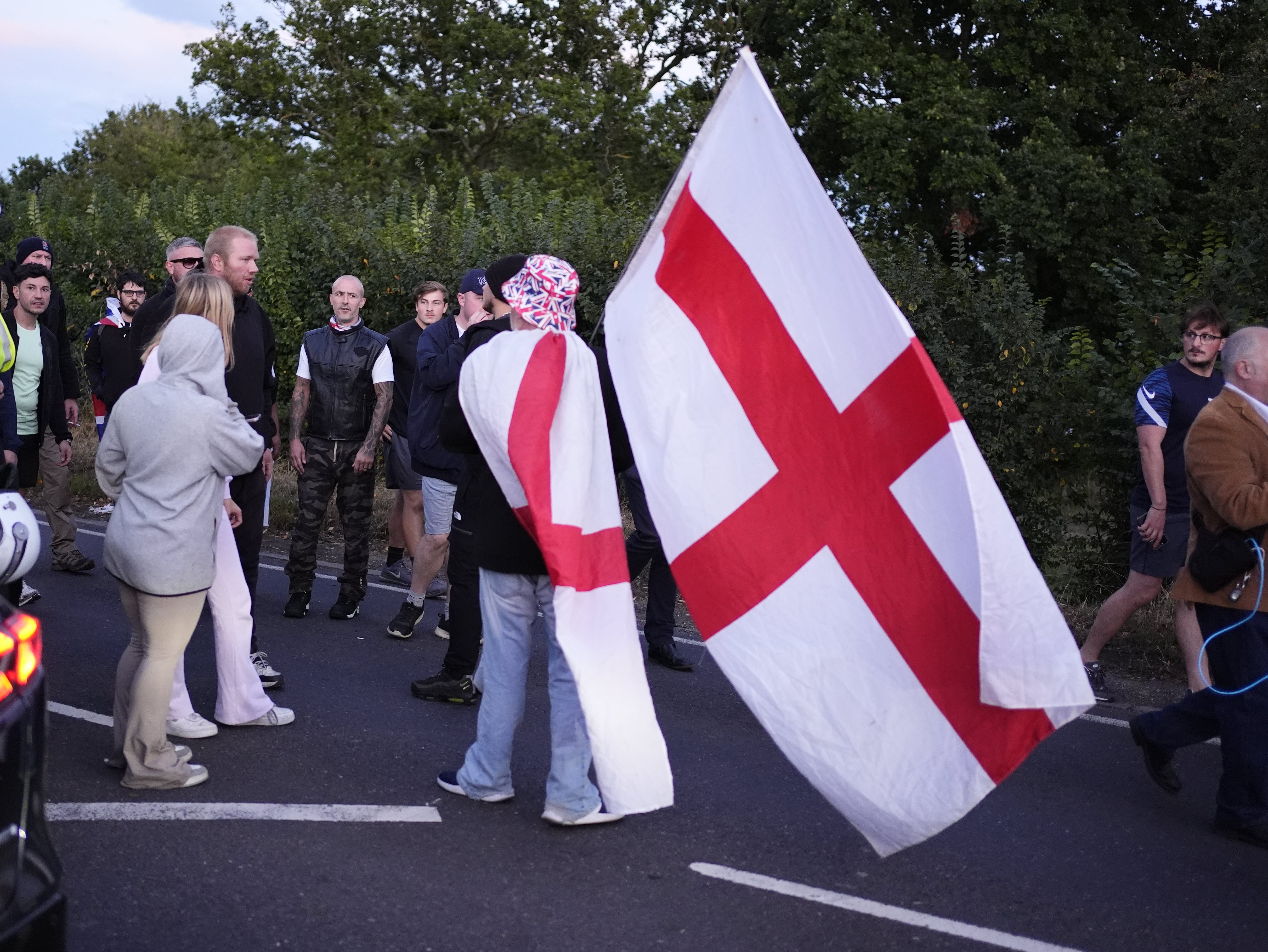 Protesters marching in Epping, Essex (Jordan Pettitt/PA)