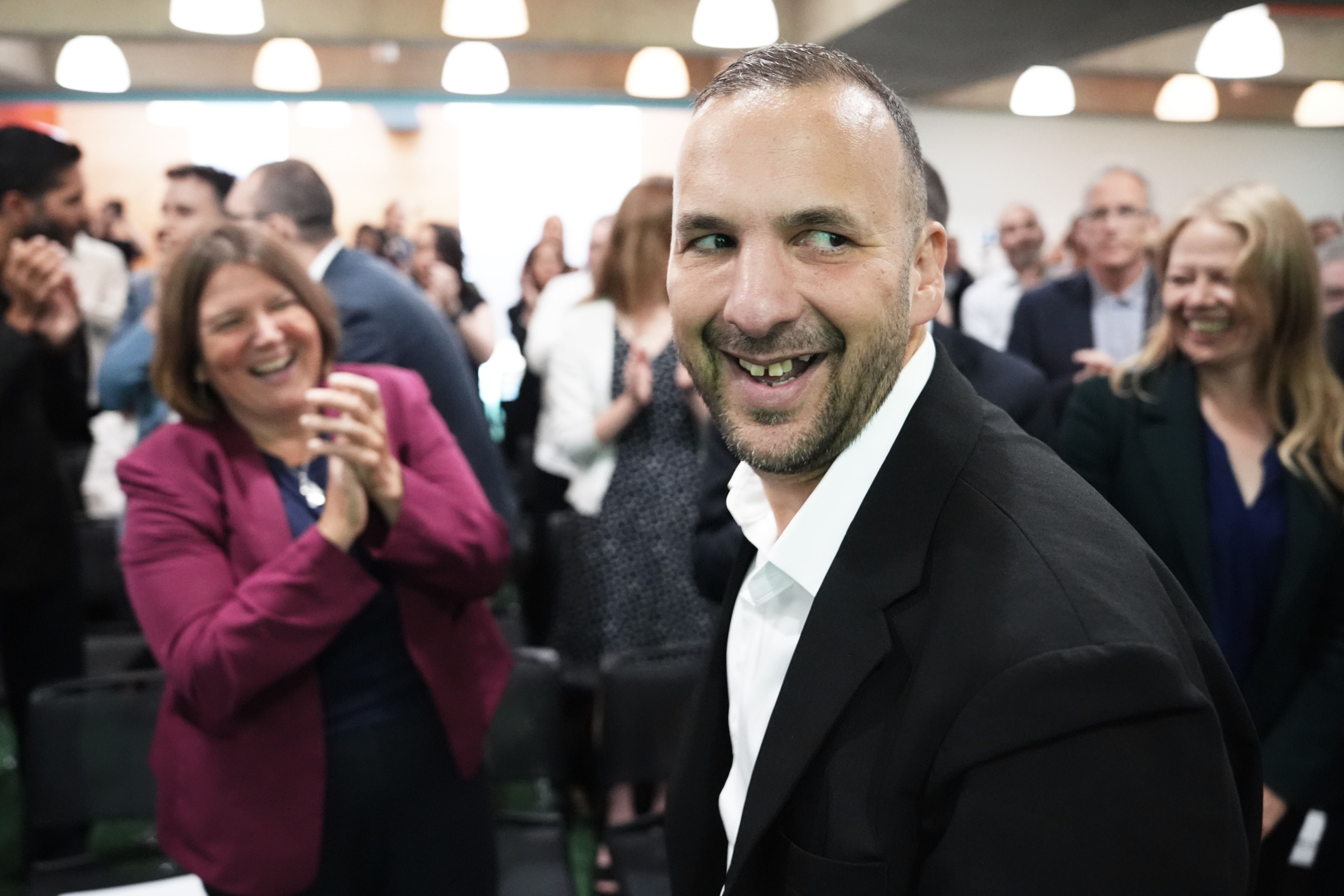 Zack Polanski after being announced as the new leader of the Green Party at Coin Street Neighbourhood Centre, London. (James Manning/PA)