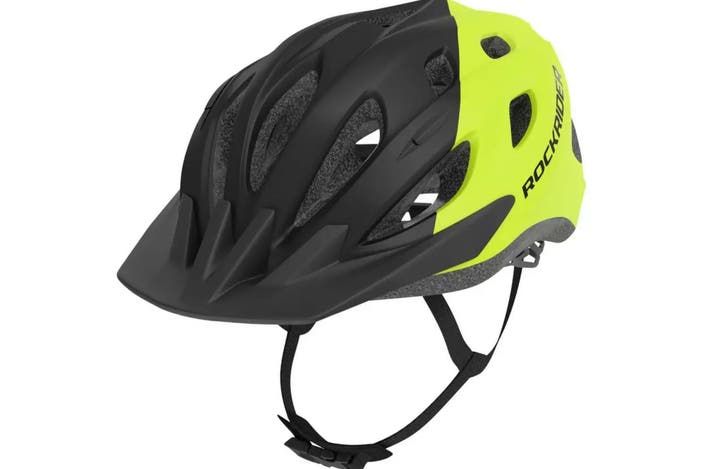 Decathlon teen MTB 500 fluo bike helmet