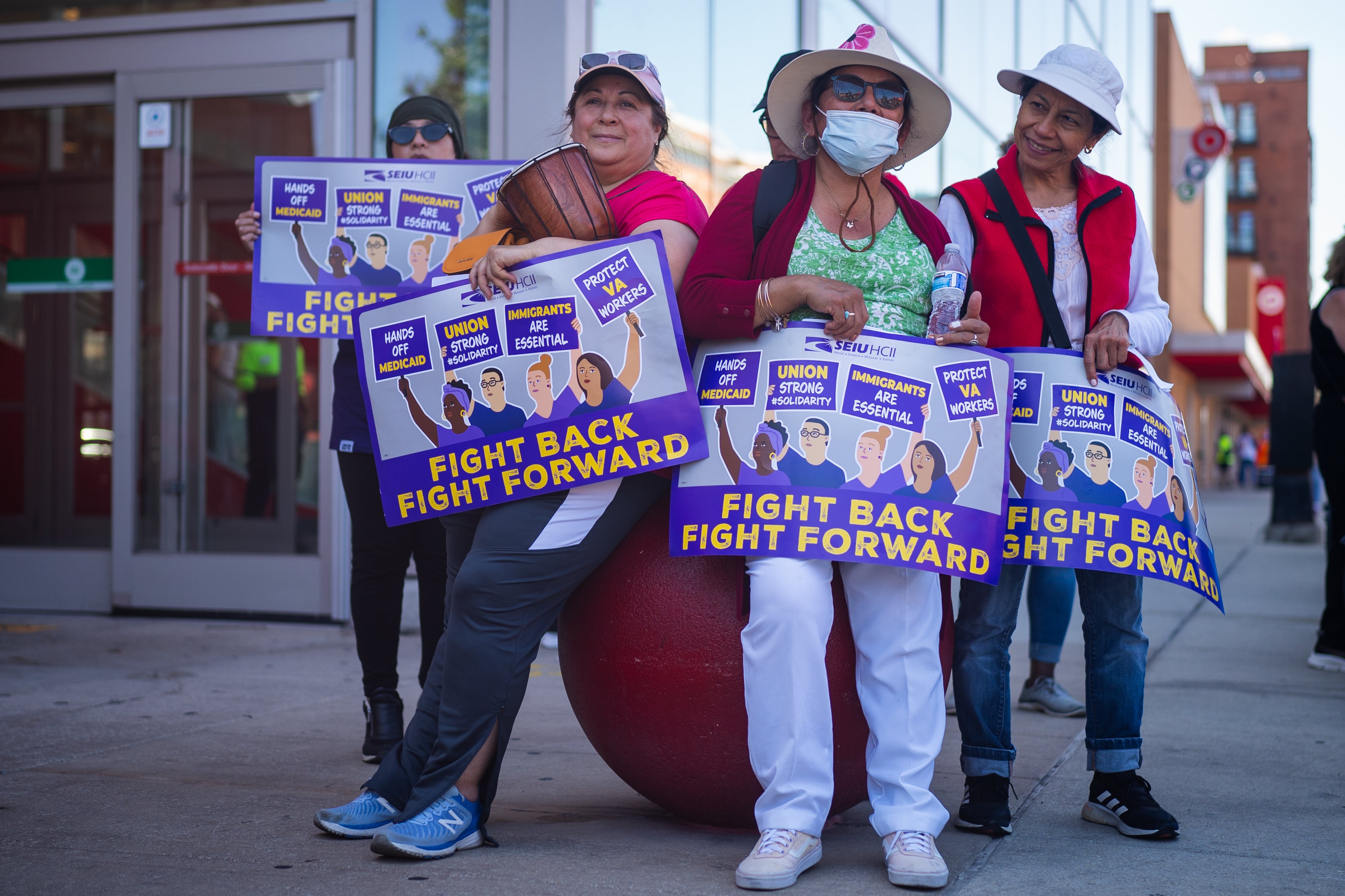 Labor union workers rallied across the country on Labor Day to protest the Trump administration’s agenda, including sweeping executive orders stripping union protections for tens of thousands of federal workers