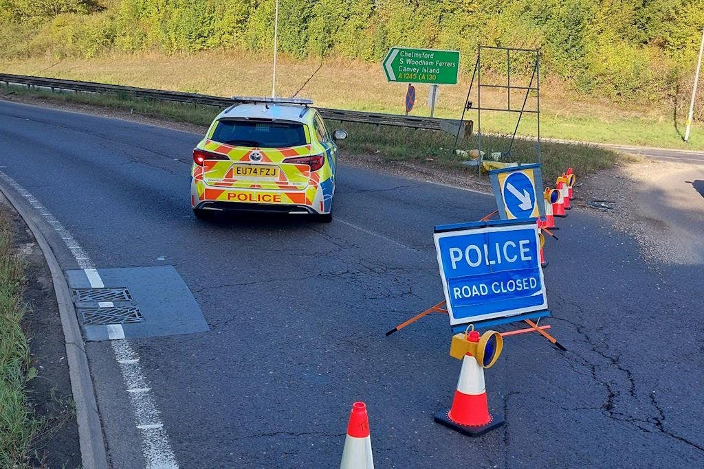 The A130 was closed for several hours on Monday (Essex Police/PA)
