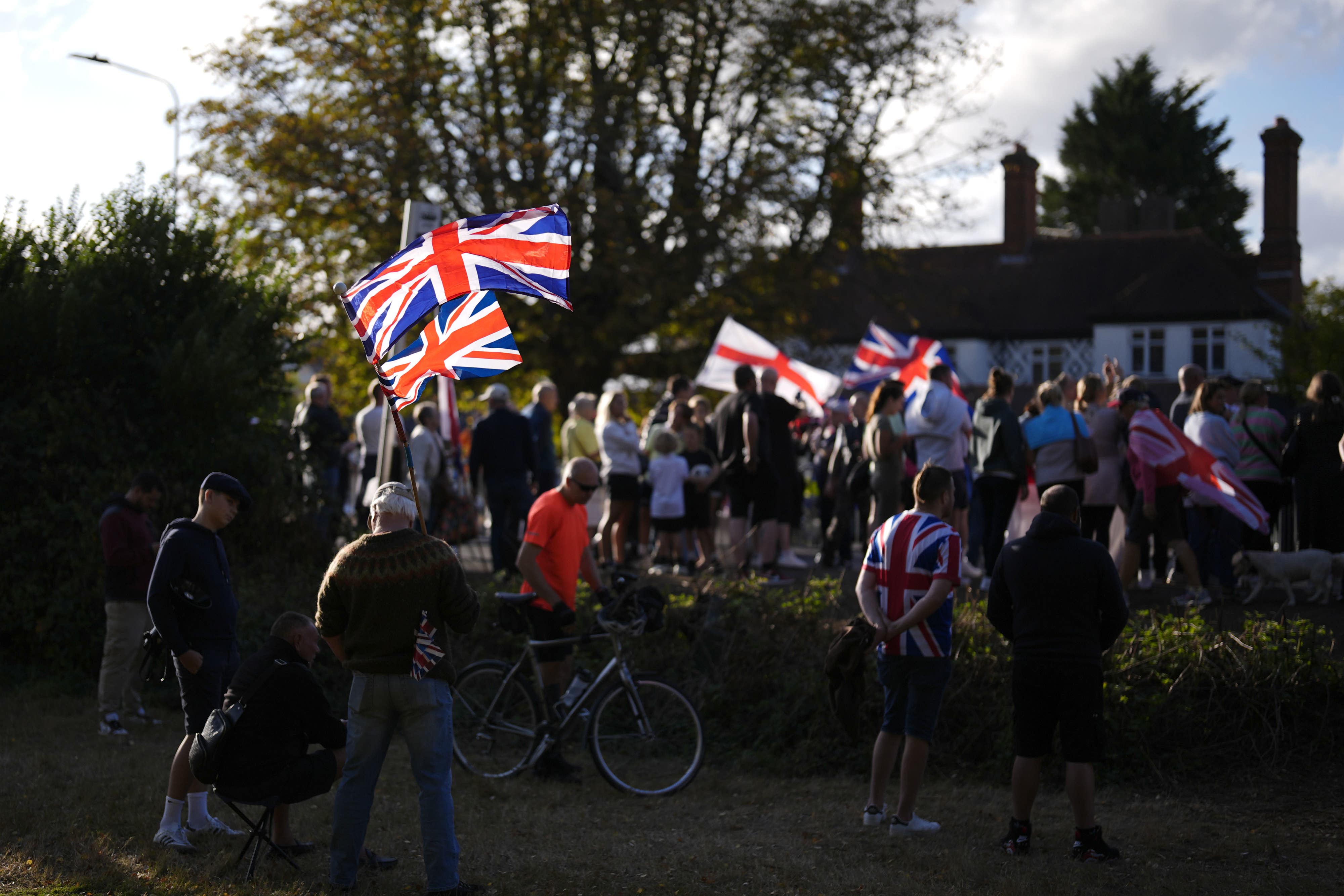 Styles attended demonstrations outside hotels housing asylum seekers in Epping and in London