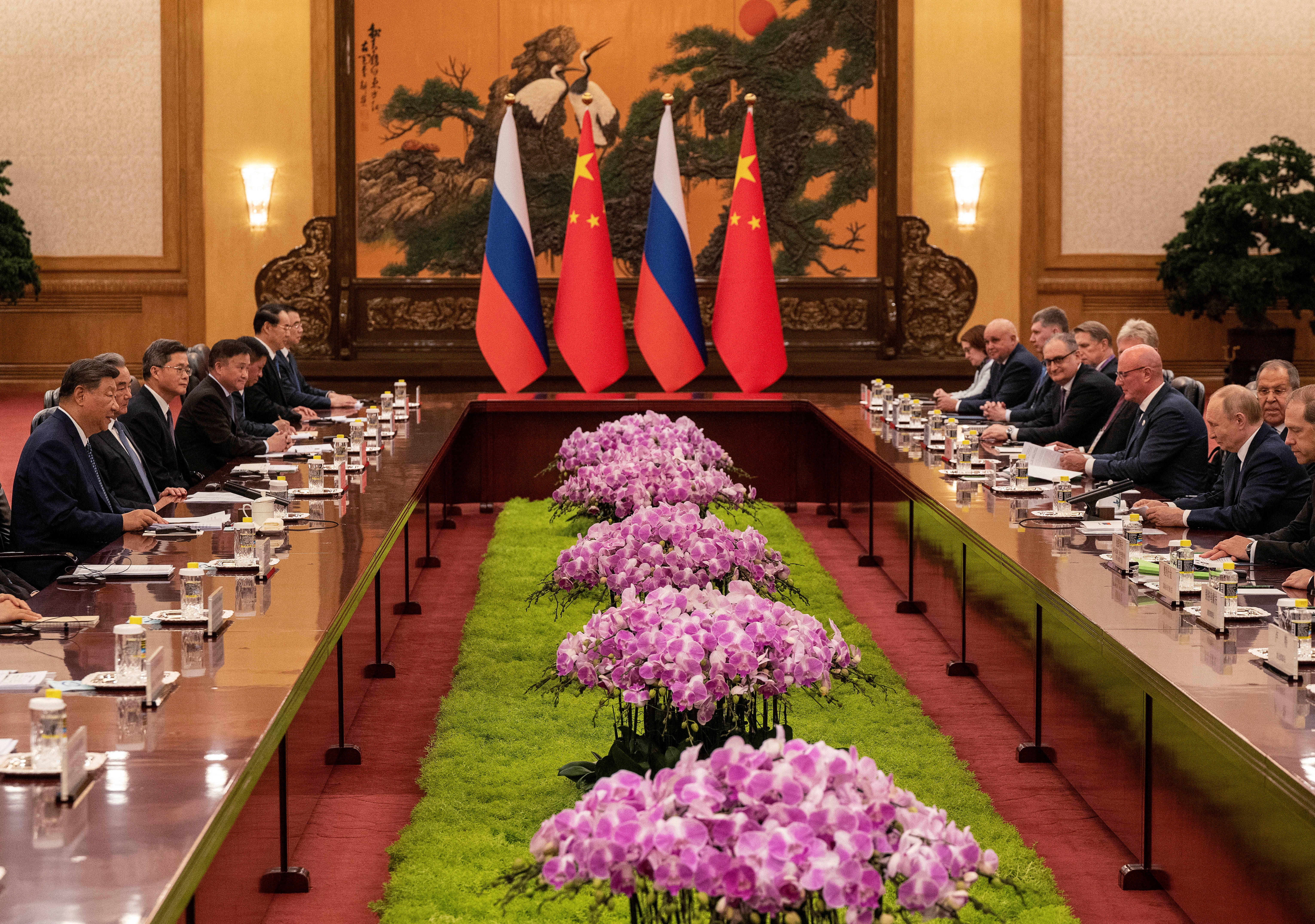 Chinese President Xi Jinping meets Russian President Vladimir Putin in Beijing