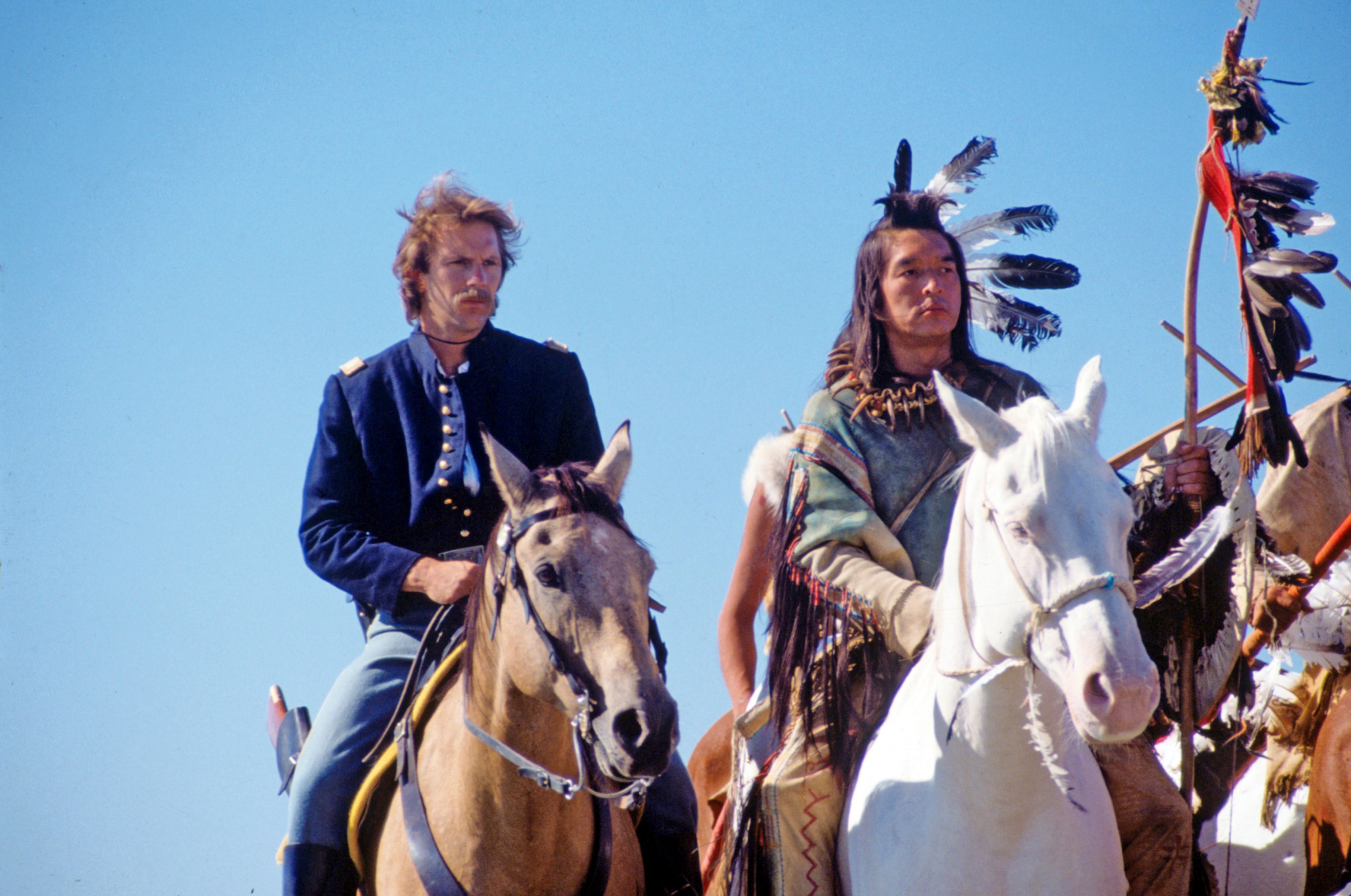 Kevin Costner and Graham Greene in ‘Dances With Wolves’; Greene’s portrayal of medicine man Kicking Bird in Kevin Costner’s Dances with Wolves earned him an Oscar nomination for best supporting actor