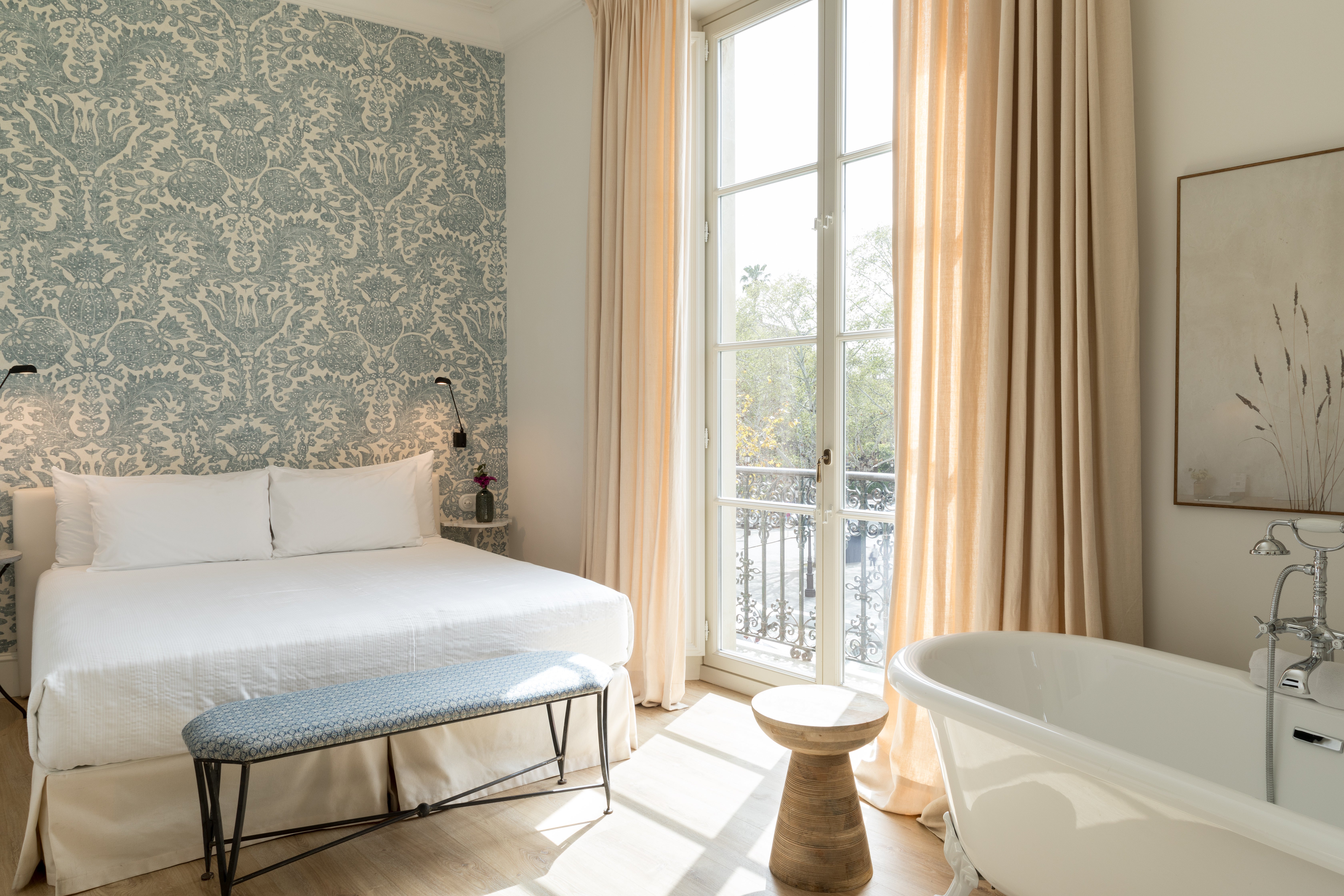 Traditionalists will adore the classic wallpaper at Tayko