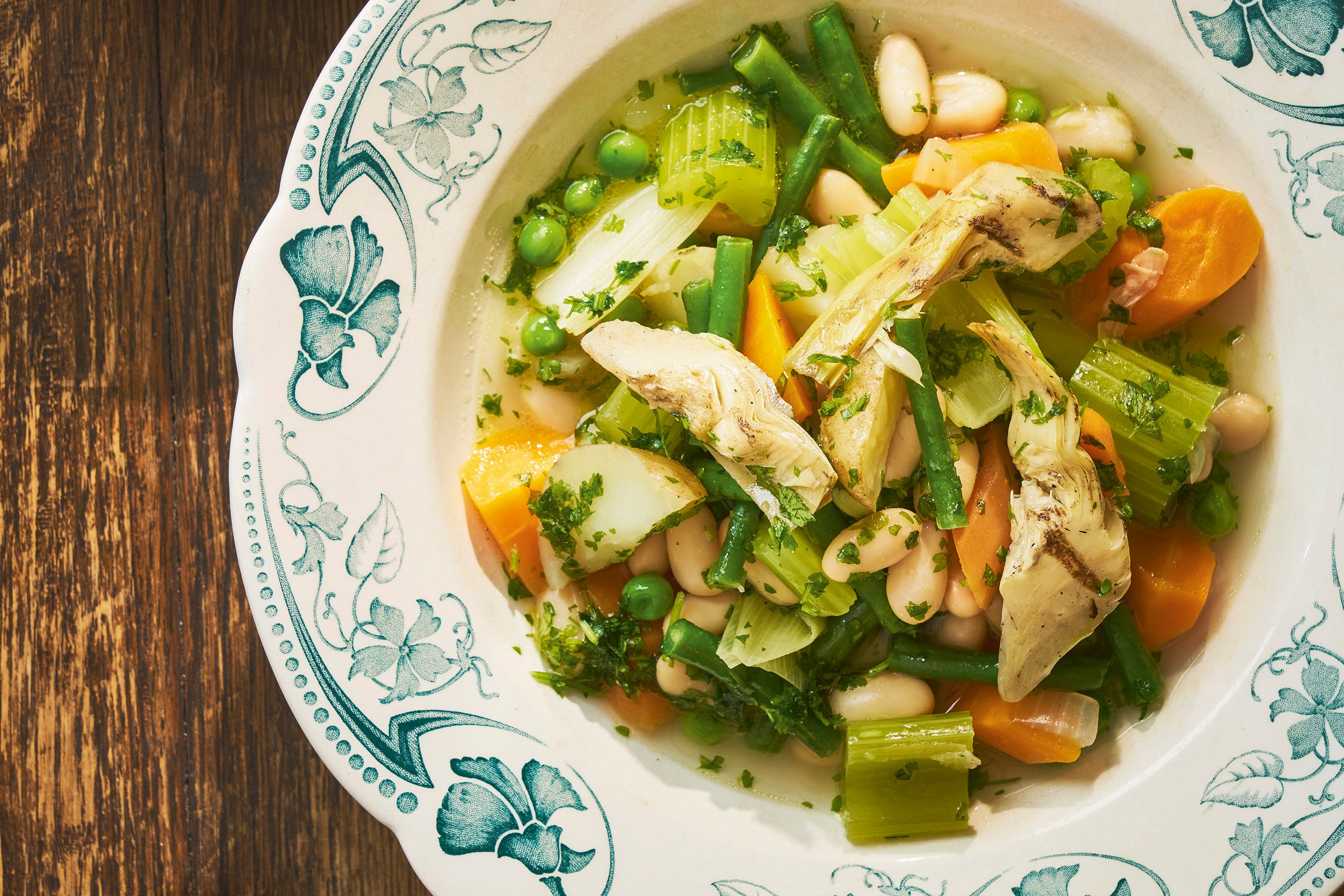 Blanc’s potager casserole shows how seasonal veg can become a feast when paired with a simple pistou sauce