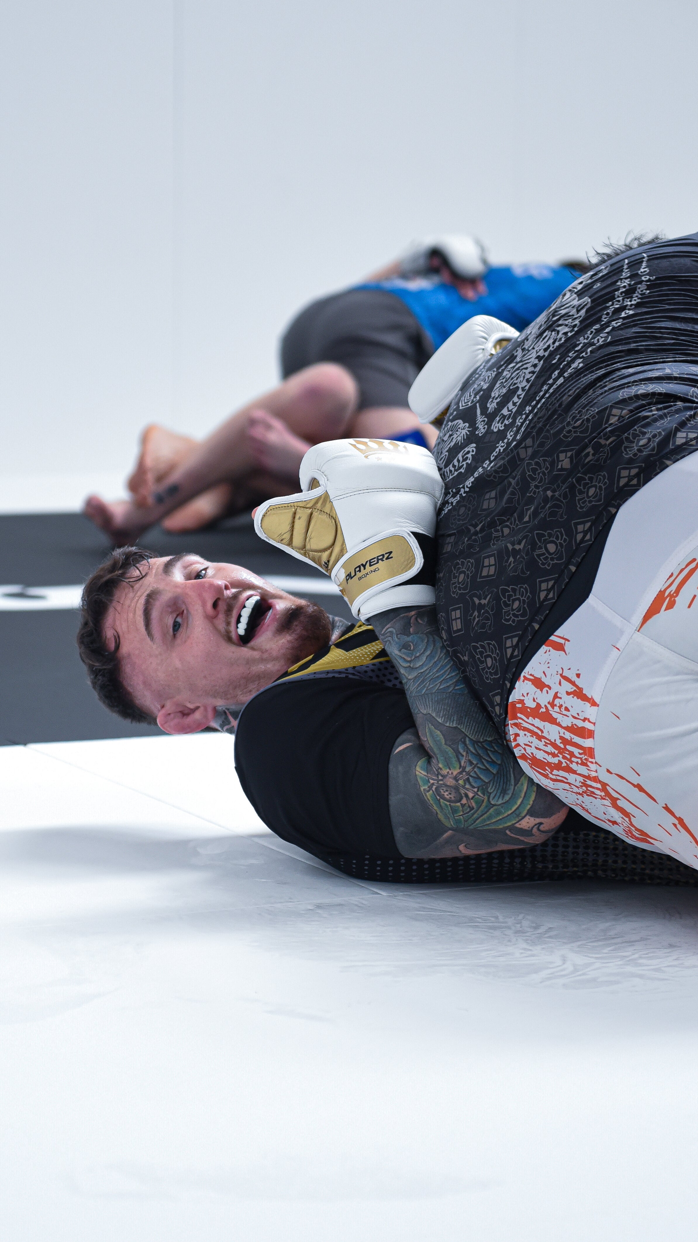 Aspinall in a playful mood while training