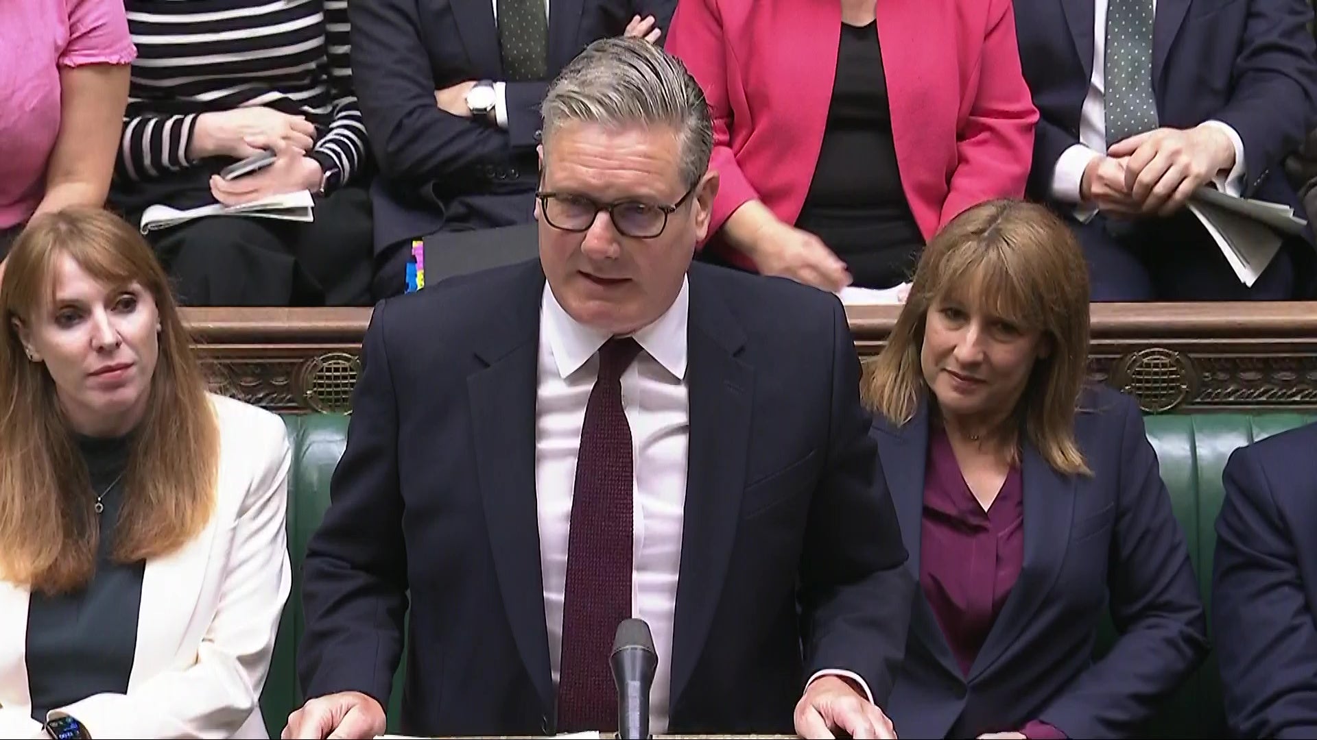 Keir Starmer at PMQs defending Reeves’ economic record (House of Commons/PA)