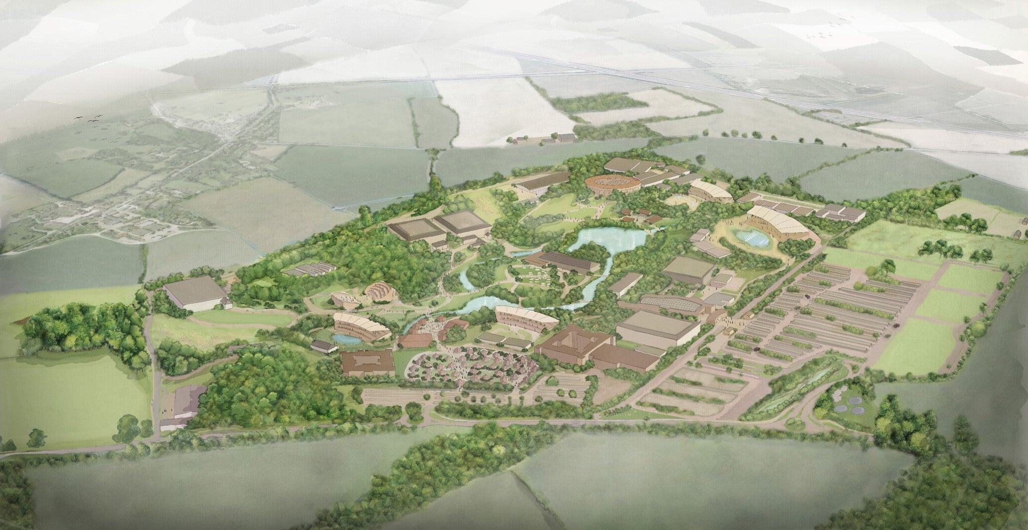 Plans for the site in Cherwell near Bicester include four period villages, 13 live shows and three on-site hotels