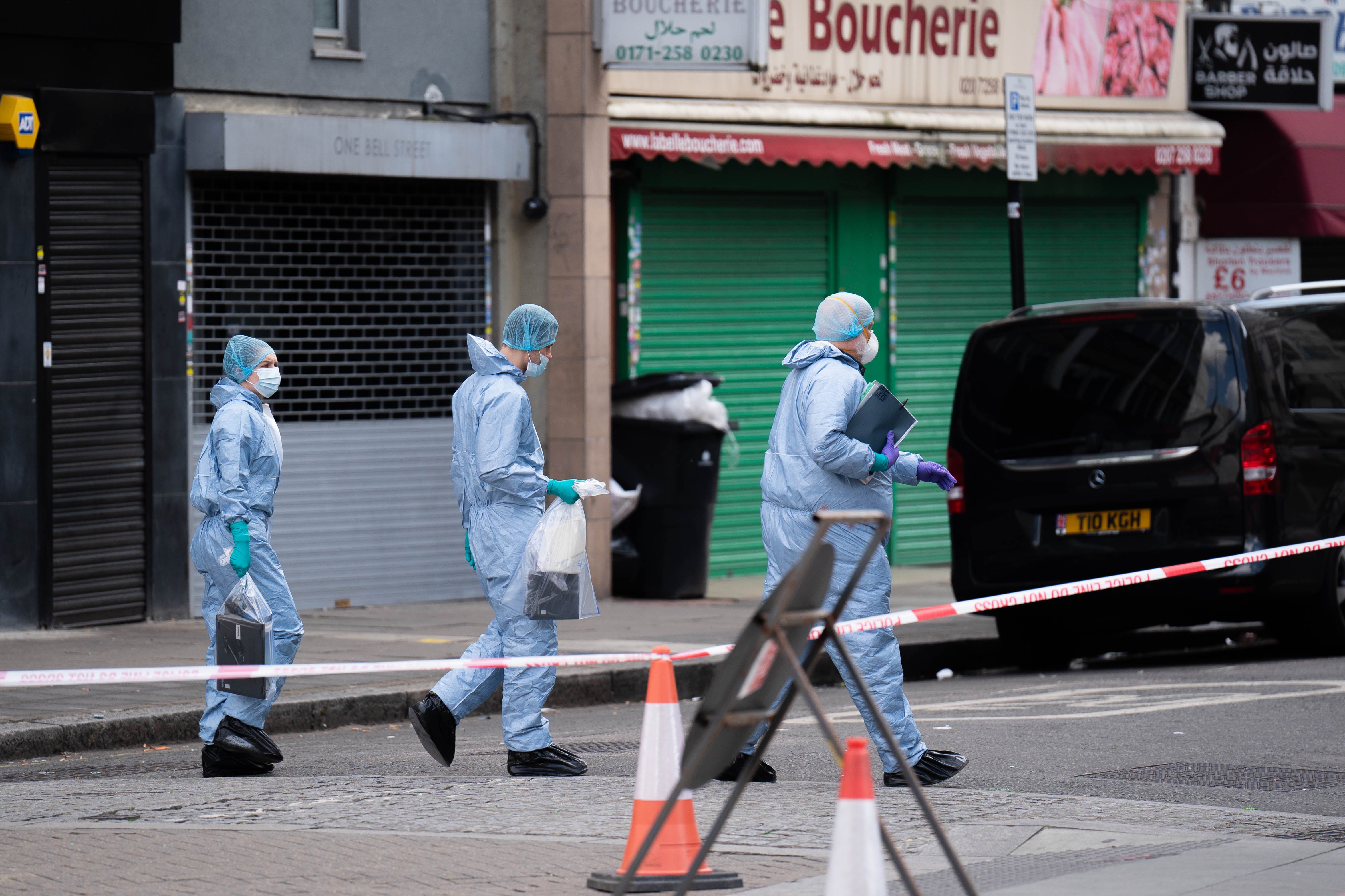 Police at the scene in central London (James Manning/PA)