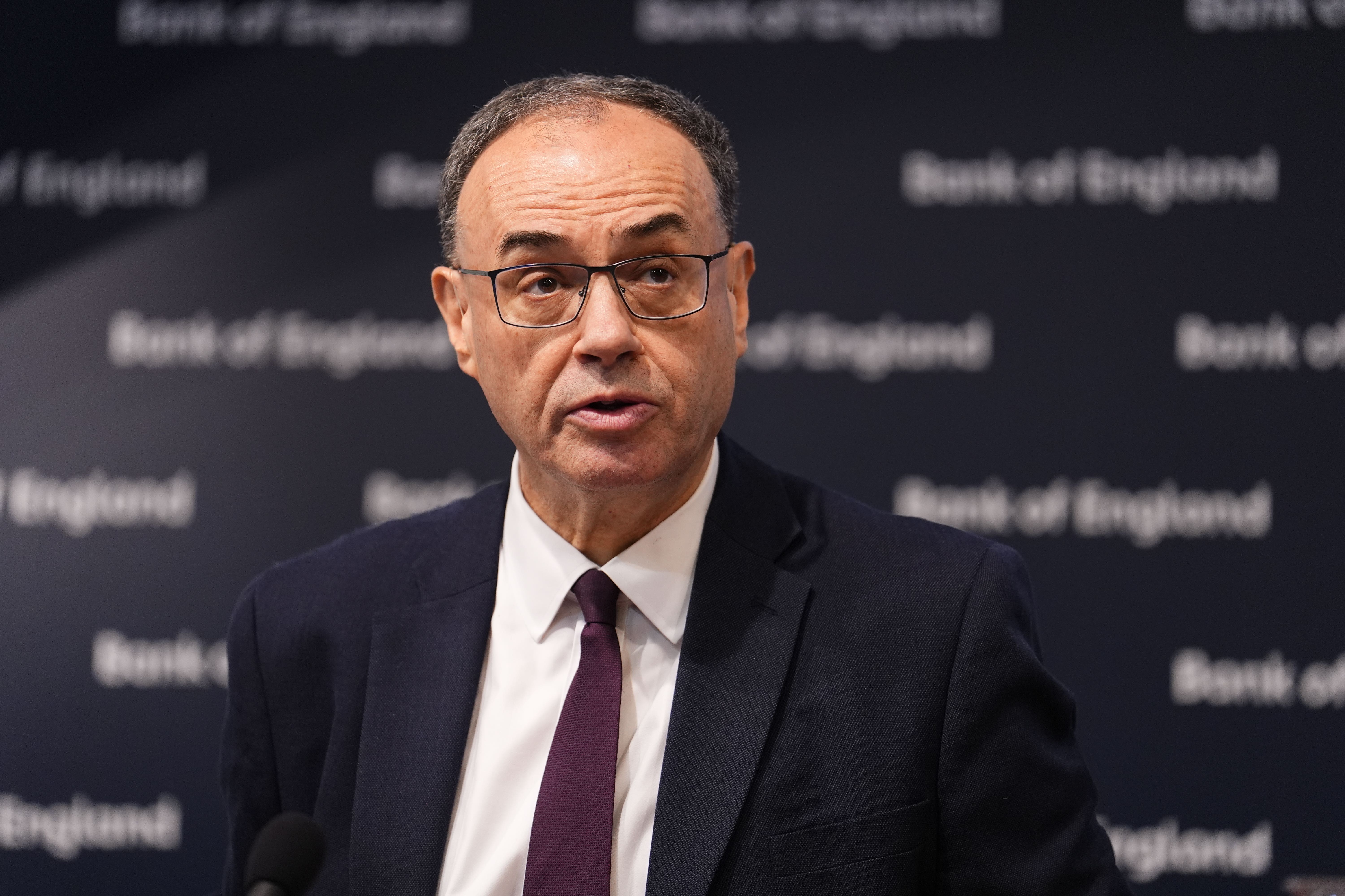 Andrew Bailey voiced his concerns to a group of MPs on the Treasury Committee (Jordan Pettitt/PA)