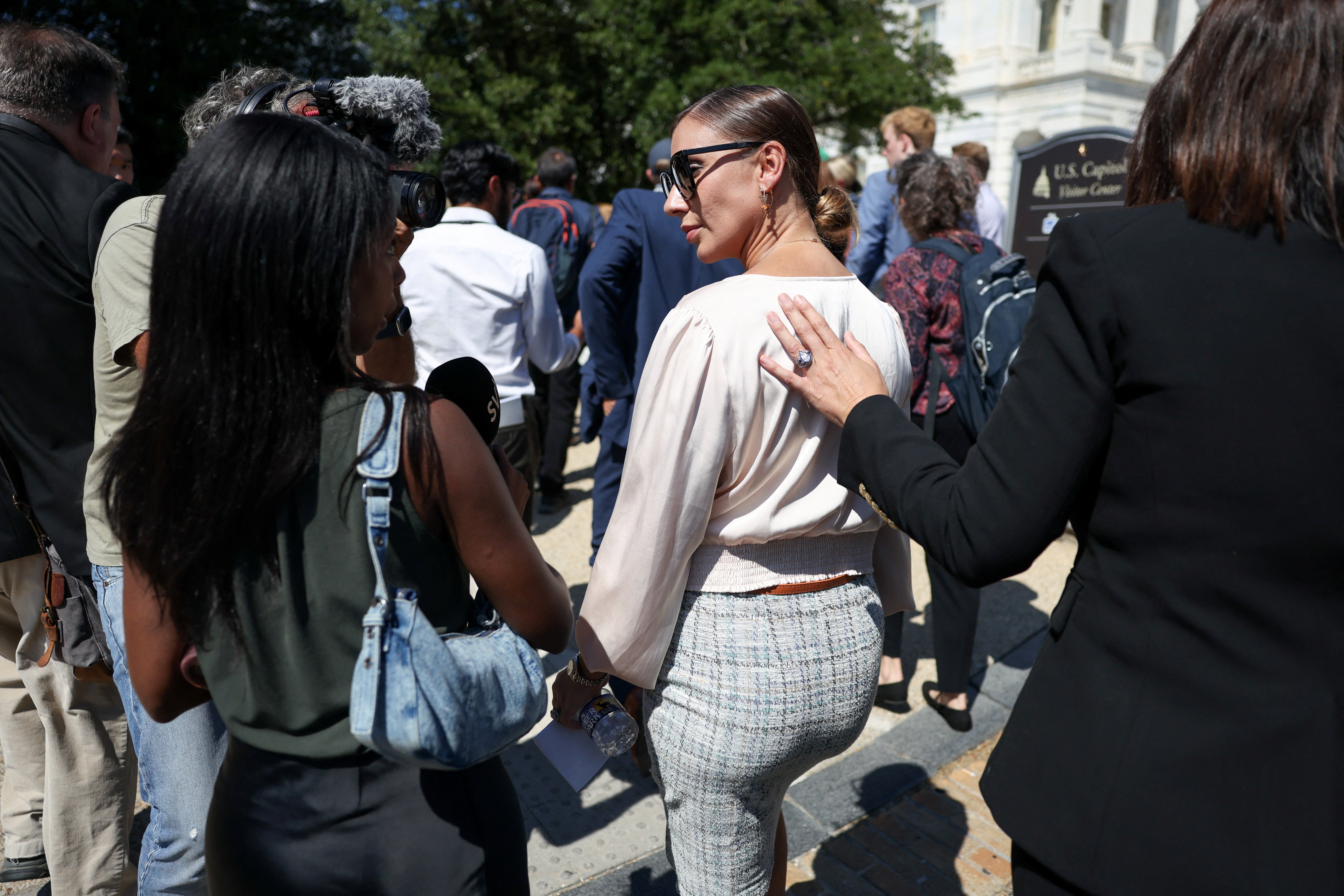 Lacerda was joined by a group of fellow survivors on Capitol Hill to support the Epstein Files Transparency Act, which would require the DOJ to release all of its files related to the criminal cases against the disgraced financier