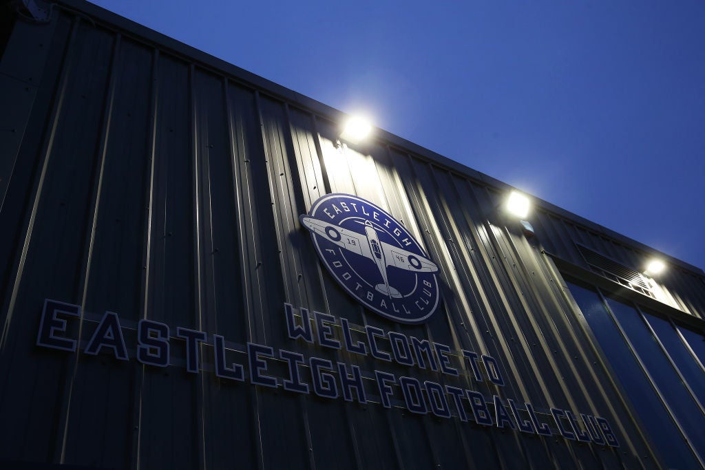 The game at Eastleigh’s Silverlake Stadium was abandoned