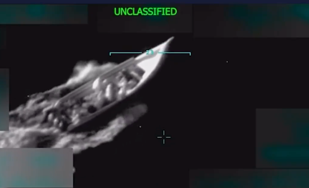 Footage shows the ‘drug boat’ before it was struck by US forces