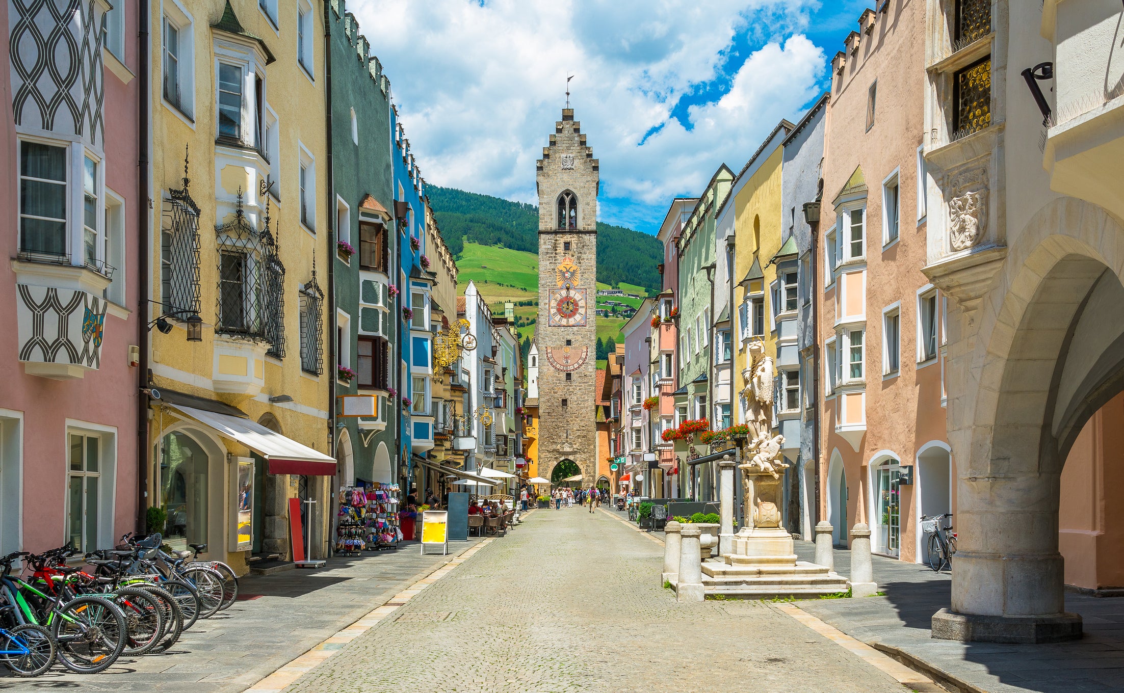 The main street in Vipiteno has a cuckoo-clock charm