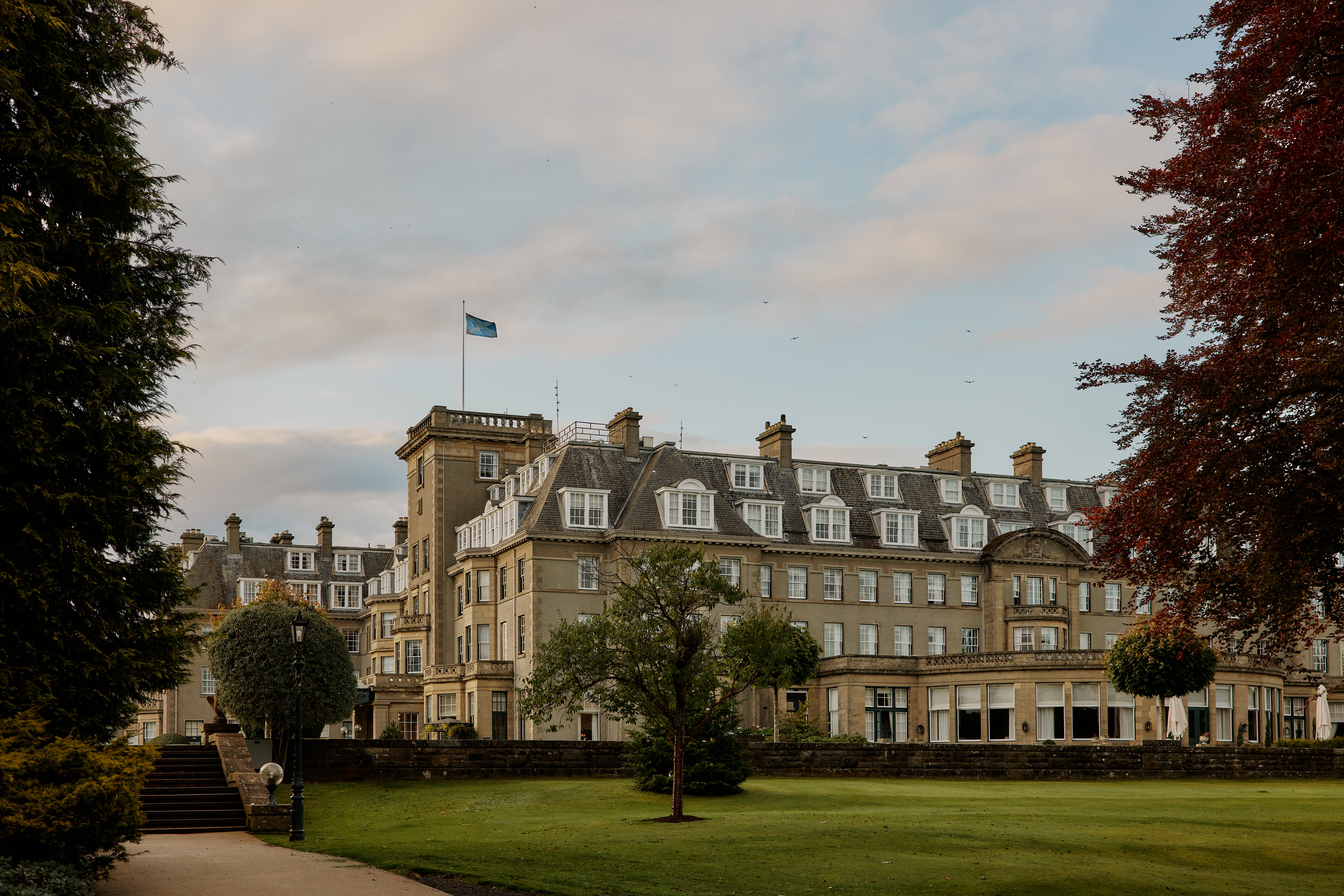 Imagine wedding photographs staged outside of the grand Gleneagles in Scotland