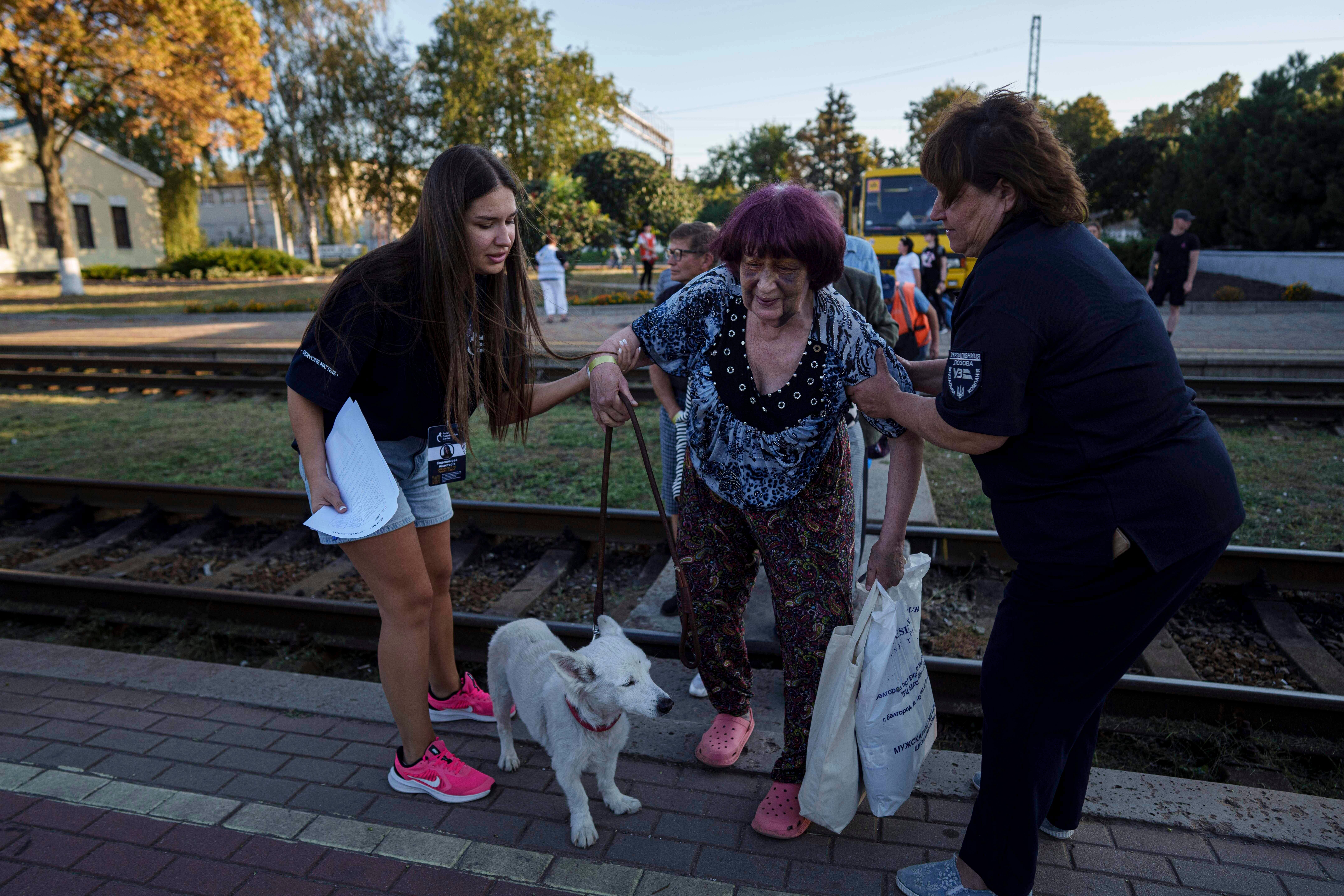 Tetiana Zaichikova was among those evacuated following a Russian attack which left her homeless