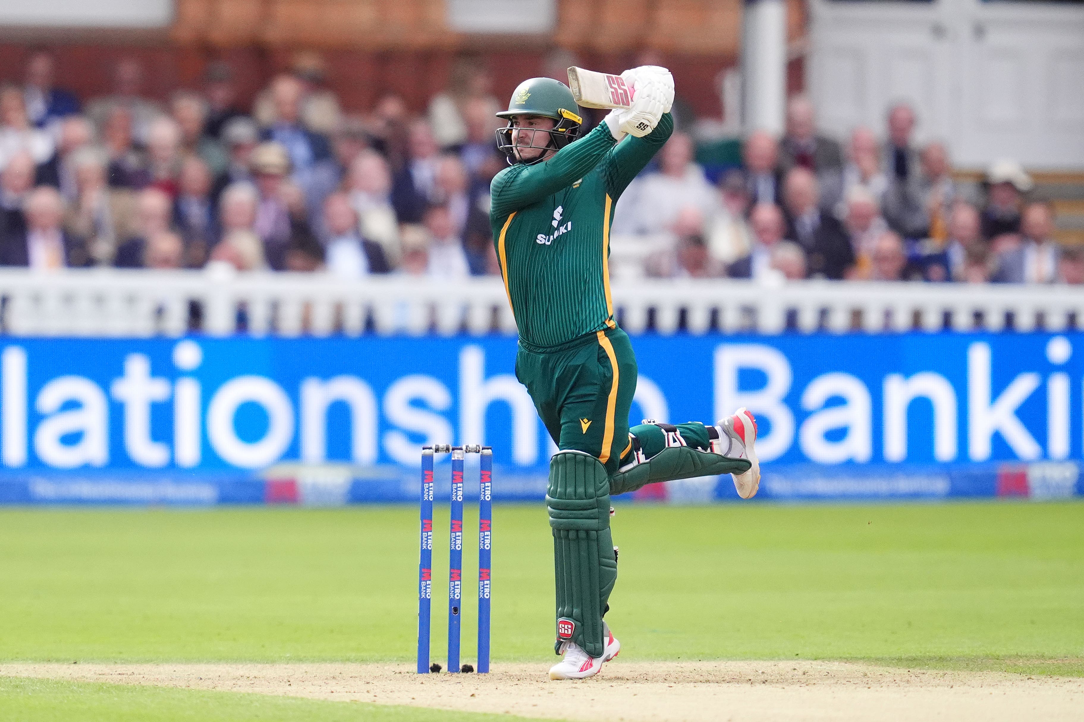 South Africa’s Matthew Breetzke top-scored for his team with 85 at Lord’s (PA)
