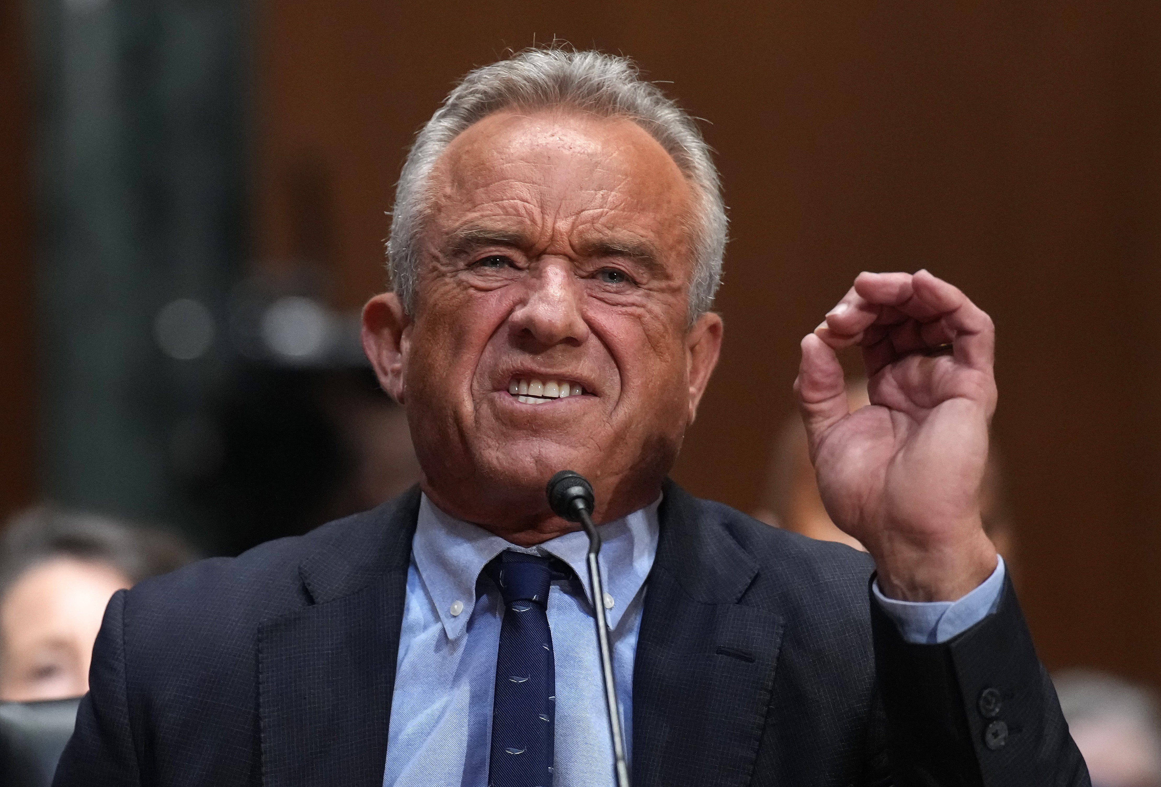 Health Secretary Robert F Kennedy Jr during his ill-tempered appearance before the Senate Finance Committee last week